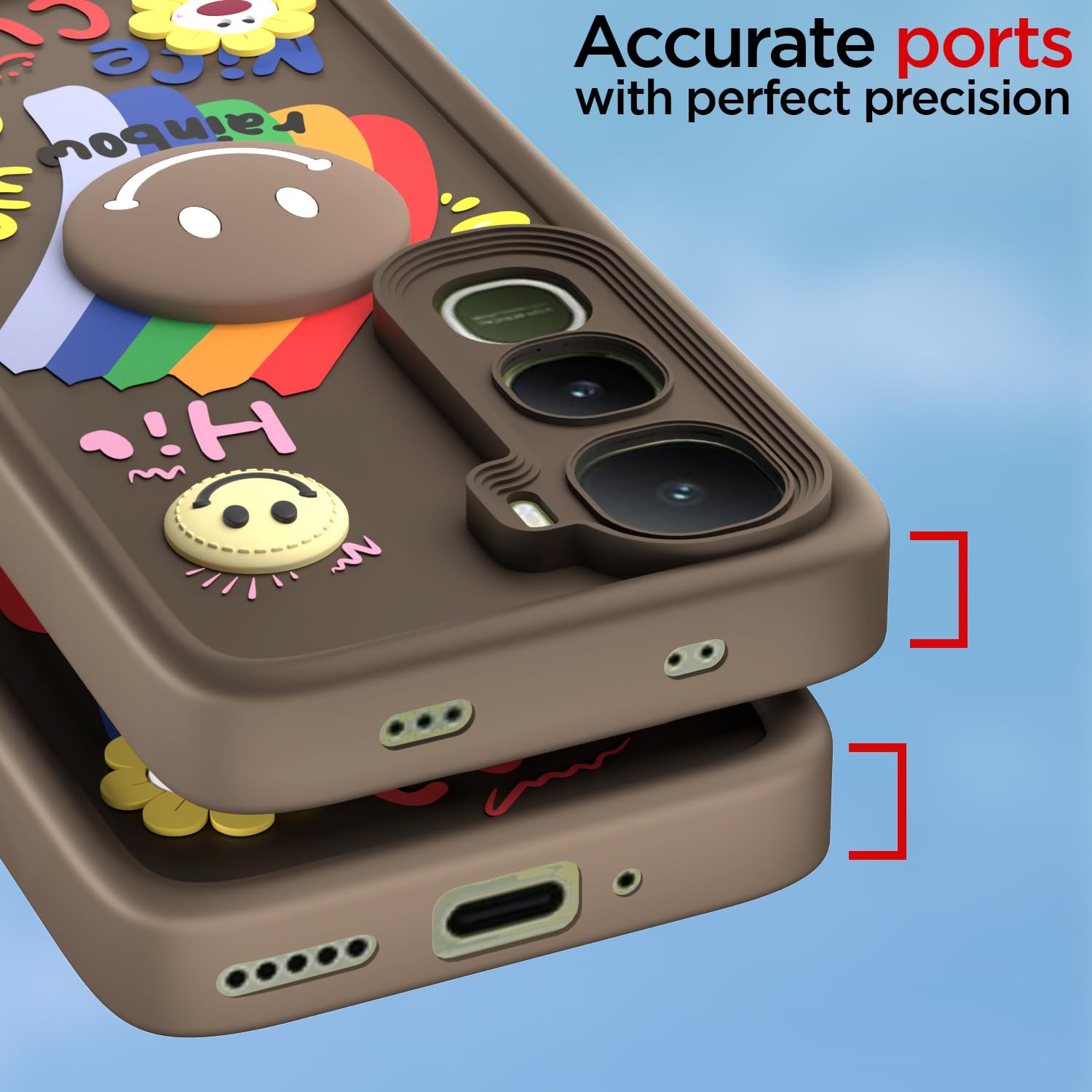 Pikkme brown Soft Silicone back cover for Vivo Y400 5G – photo 4