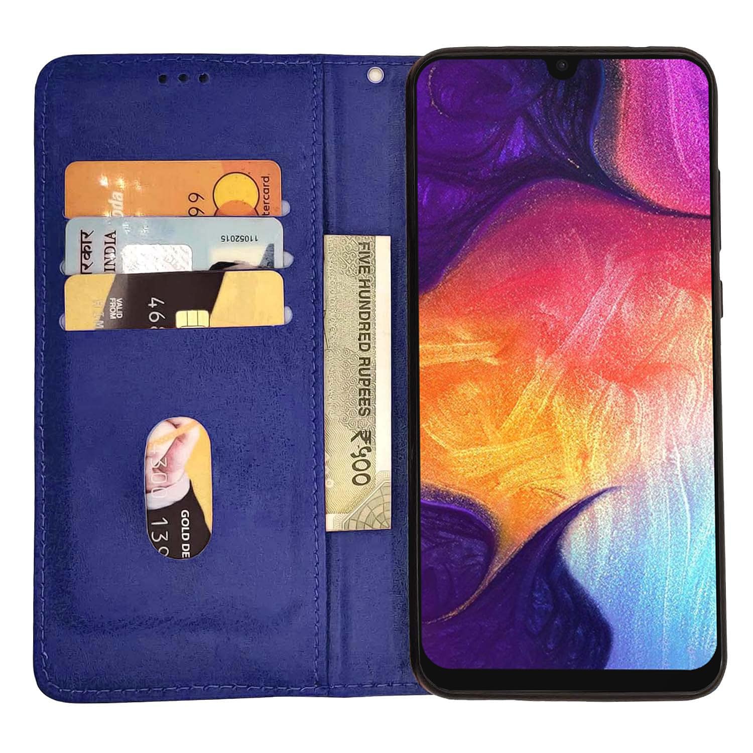 Pikkme Samsung Galaxy A50 /A50s/A30s Magnetic Flip Cover (Blue)