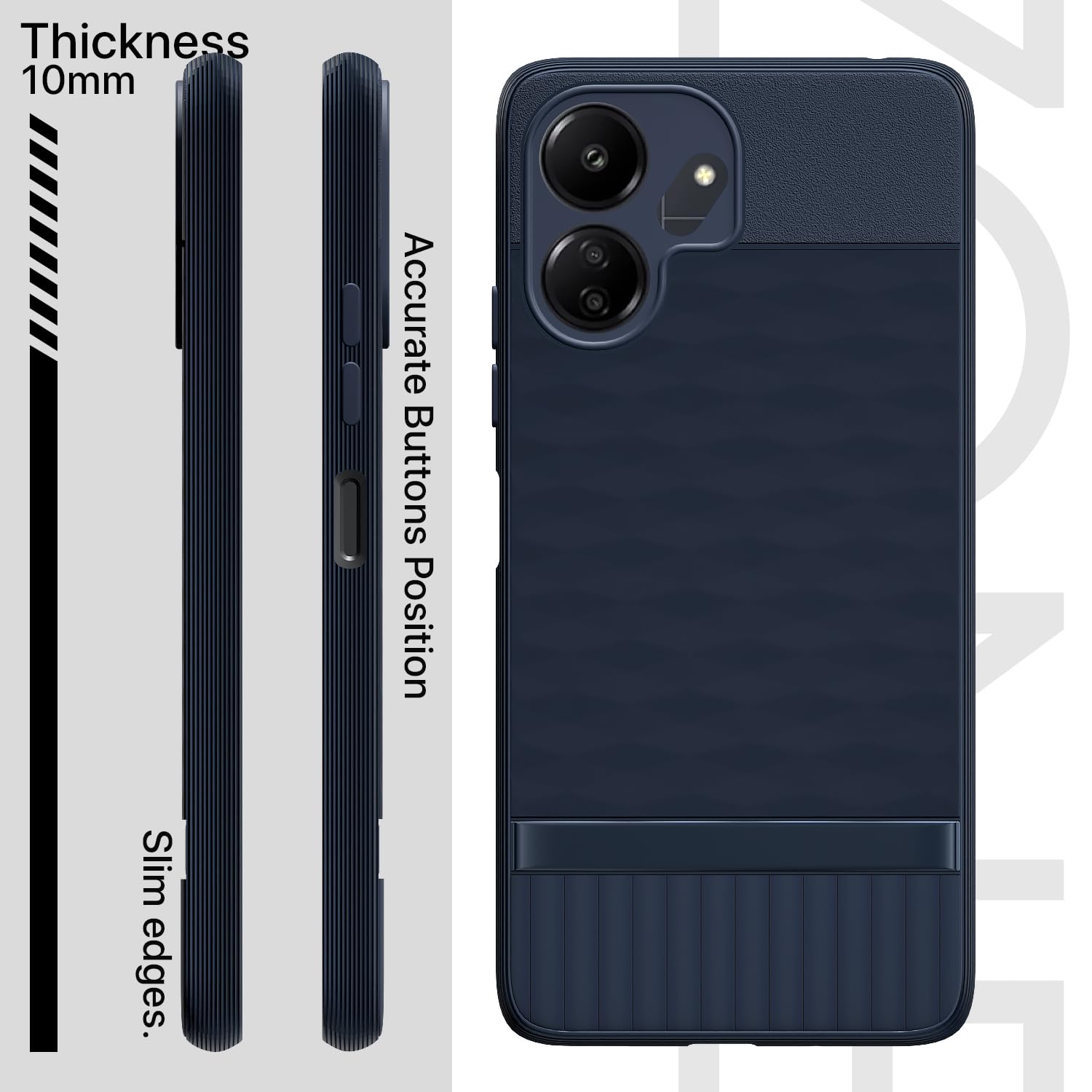 Pikkme Redmi 13c 4G / Redmi 13c 5G / Poco C65 Gencase Back Cover (Blue)