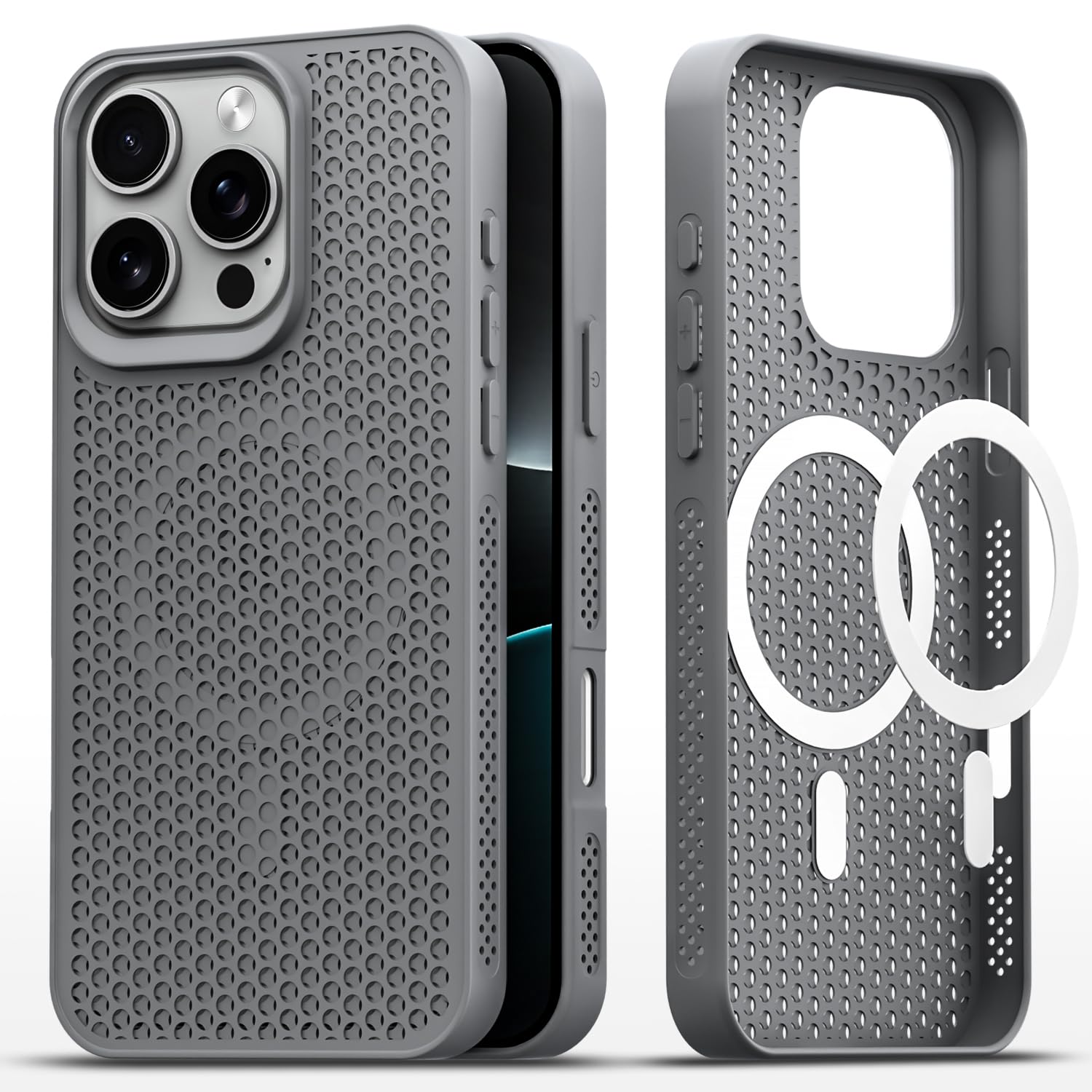 Grey MagSafe back cover for iPhone 16 Pro – Pikkme