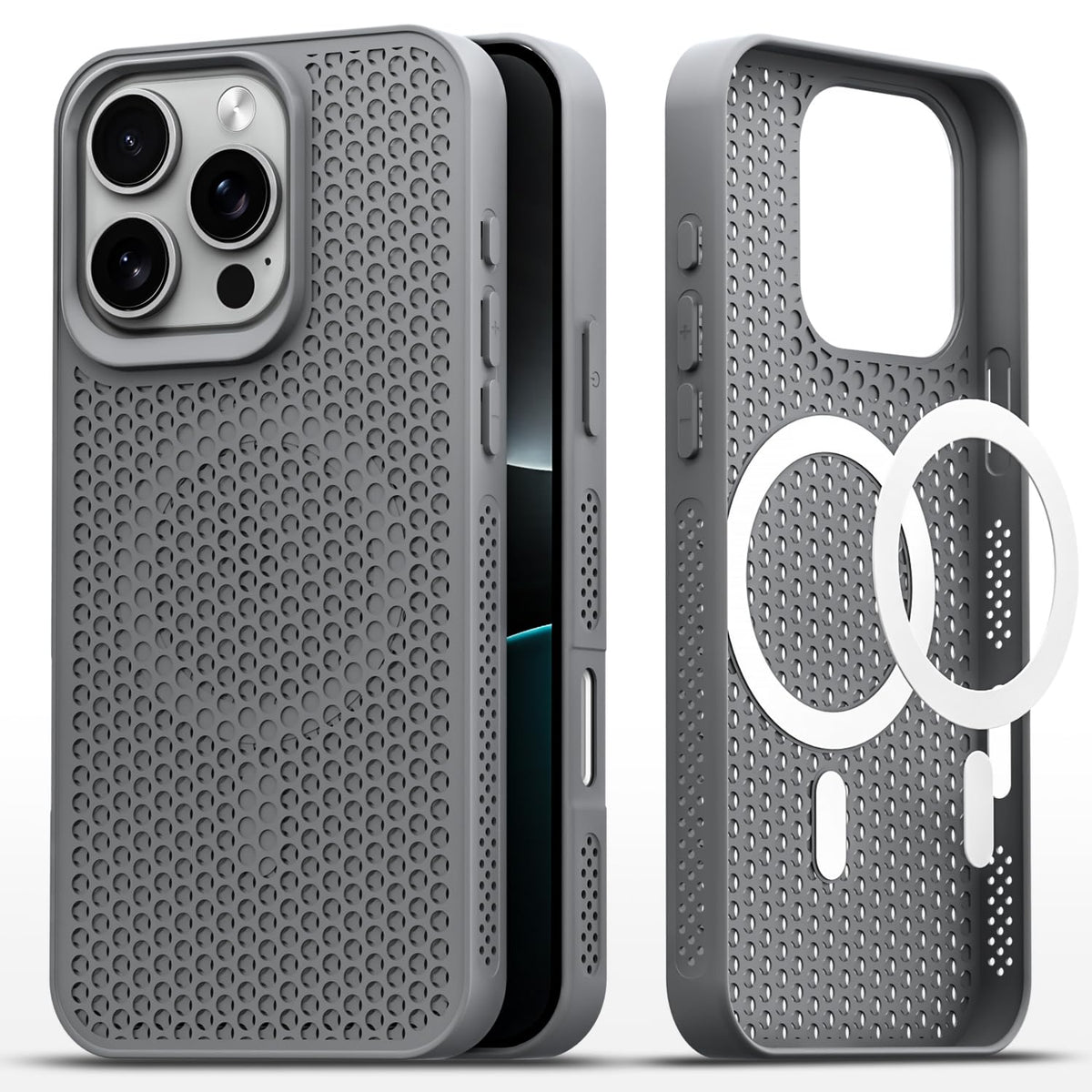 Grey MagSafe back cover for iPhone 16 Pro – Pikkme