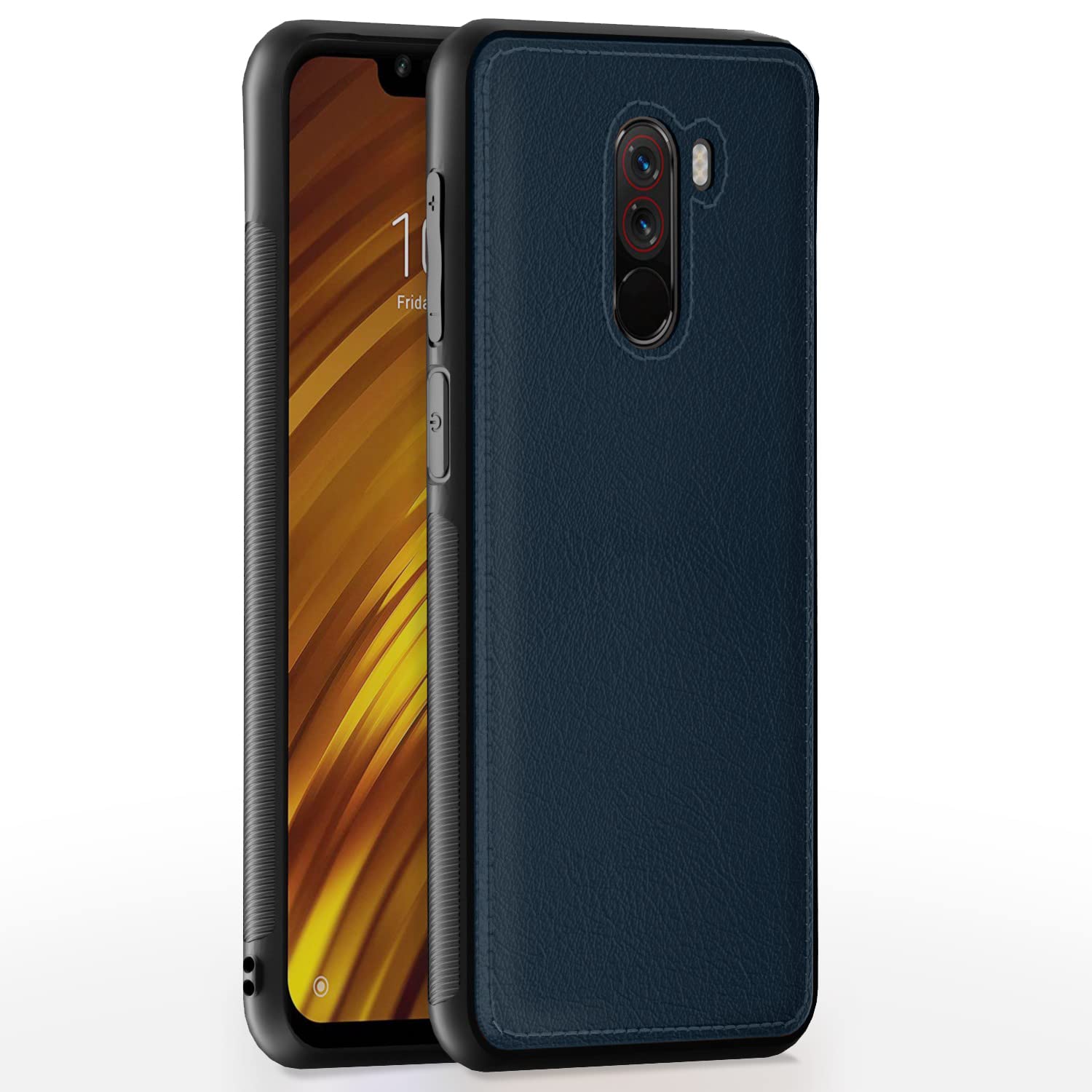 Pikkme blue Leather mobile cover for Poco F1