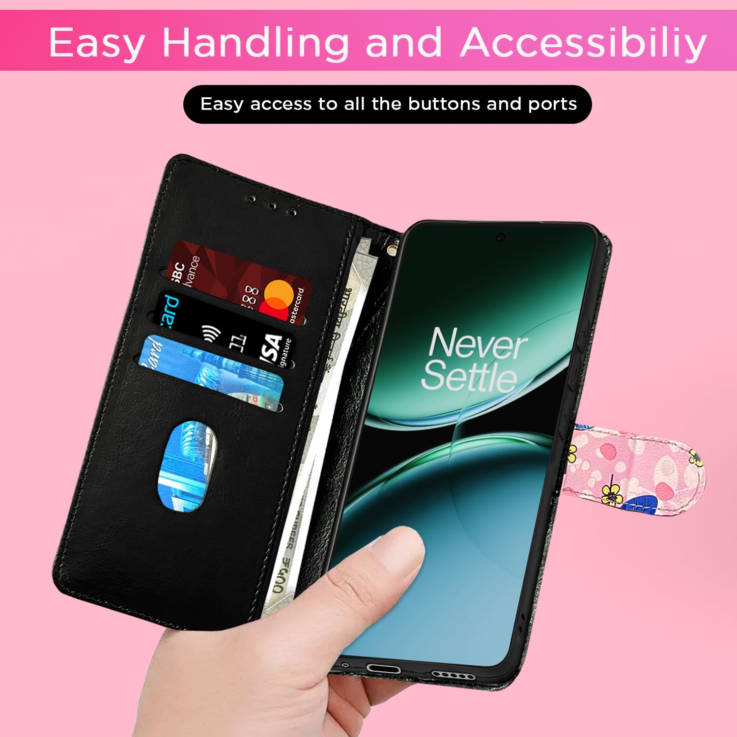 OnePlus Nord 4 5G Wallet mobile flip cover in pink flower by Pikkme – photo 7