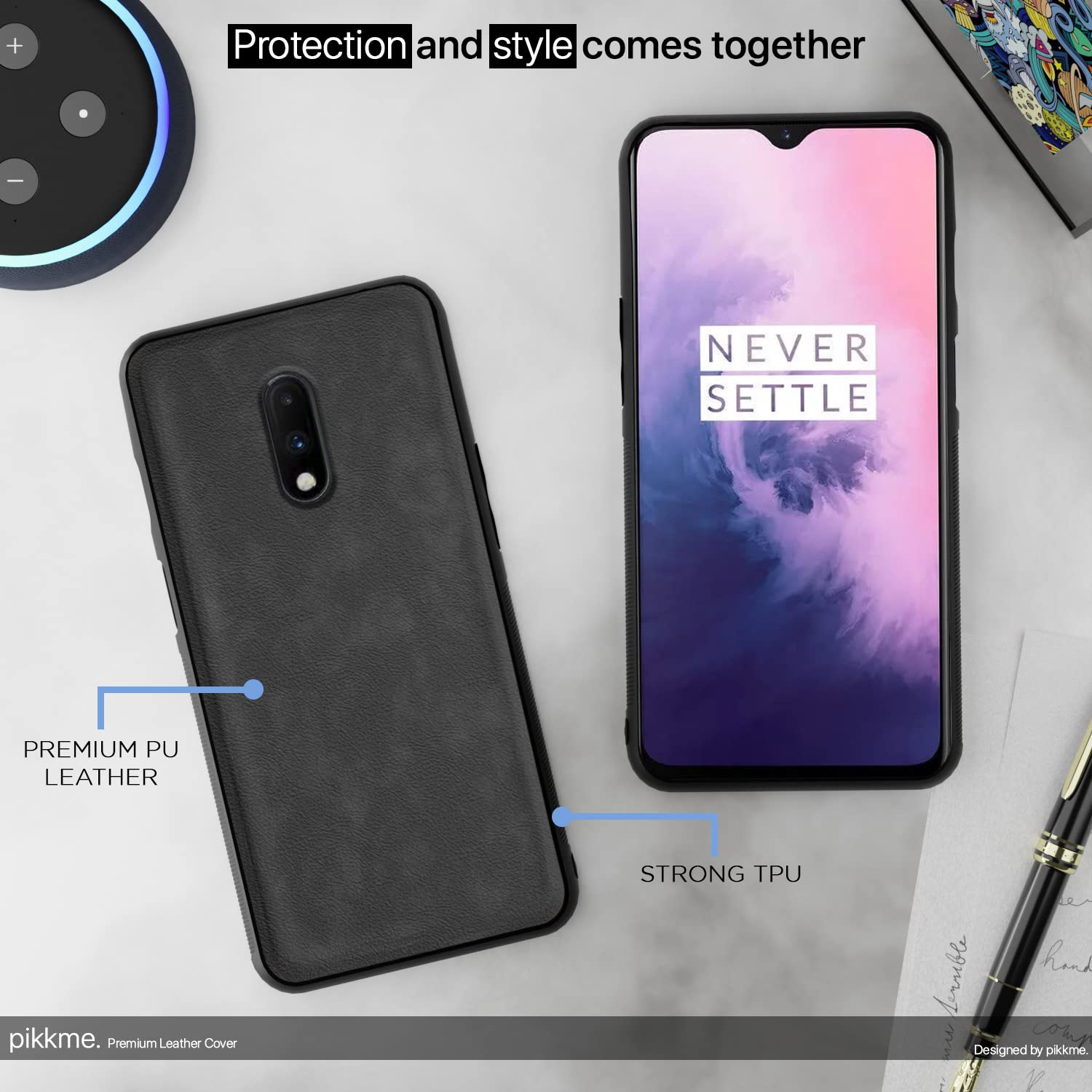 OnePlus 7 mobile back cover in grey by Pikkme – photo 5
