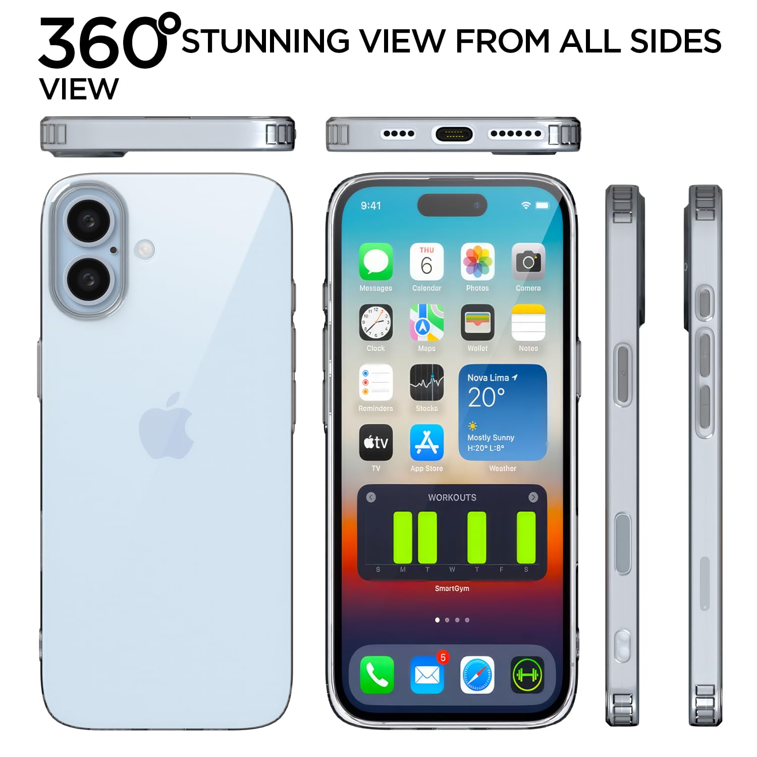 Pikkme iPhone 16 Plus Trans 2 mm Soft TPU Shockproof Back Cover (Transparent)