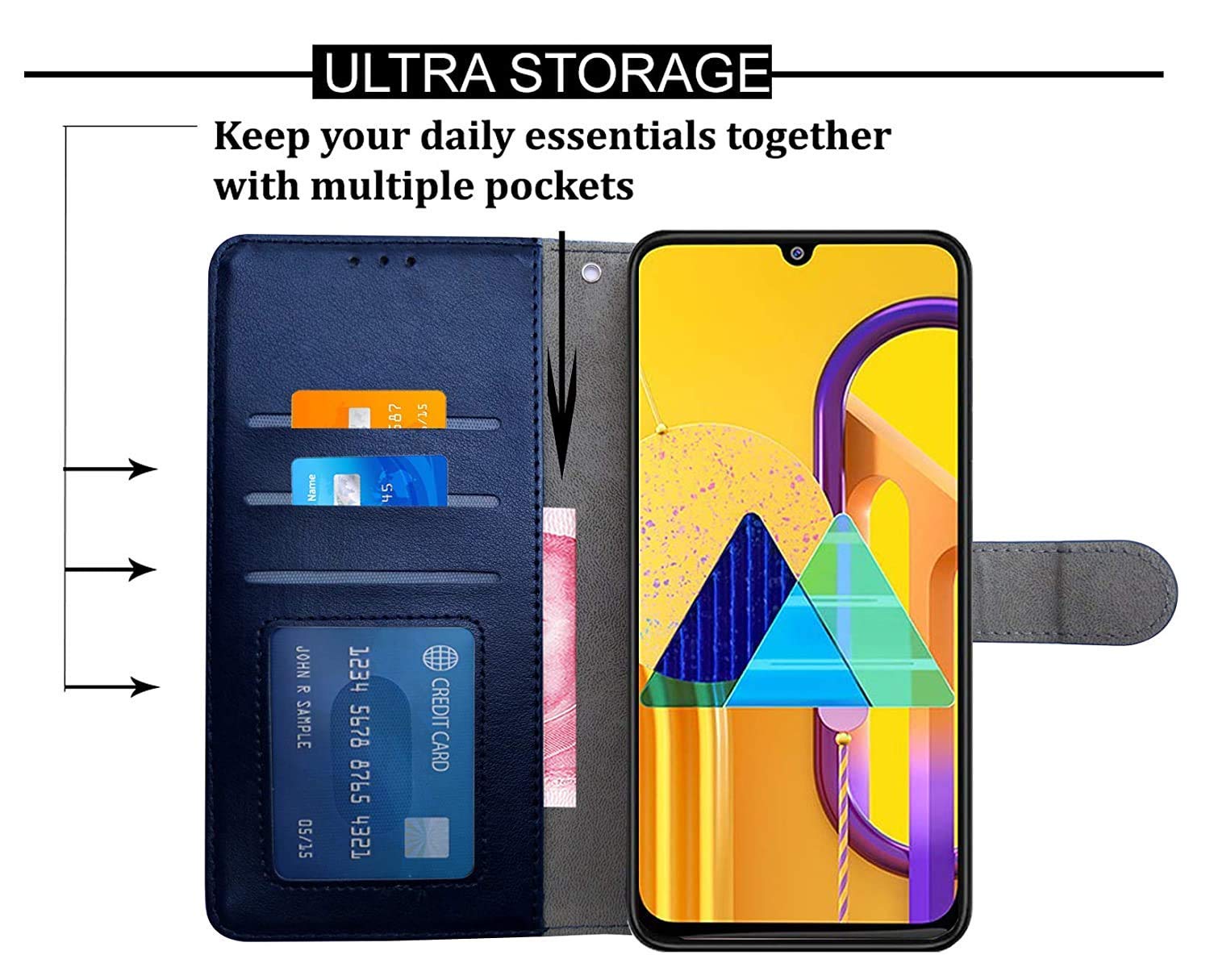 Pikkme Samsung M21 Wallet blue flip cover – photo 2
