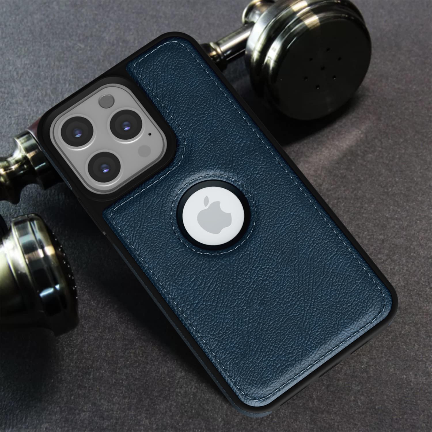 Pikkme iPhone 14 Pro Max Flexible Pu Leather Back Case (Blue)