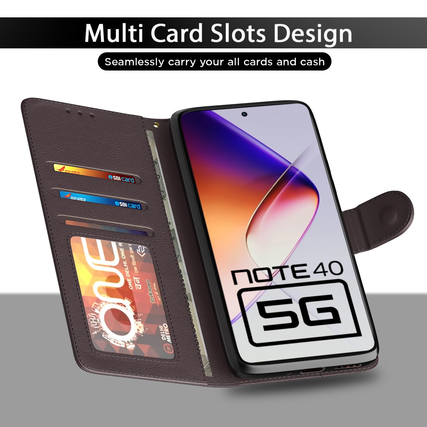 Pikkme Infinix Note 40 5G coffee flip cover – photo 5