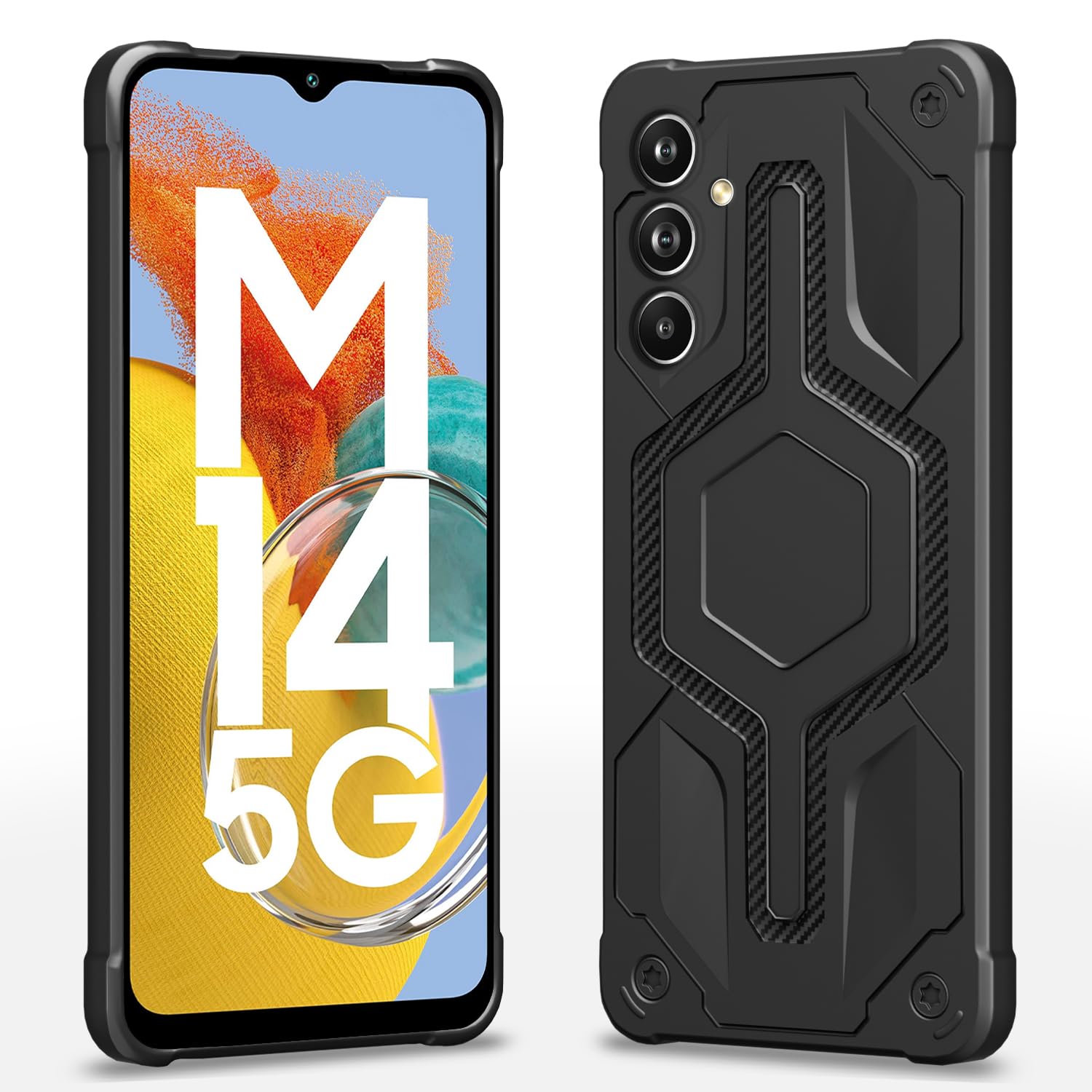 Pikkme black mobile cover for Samsung M14 5G