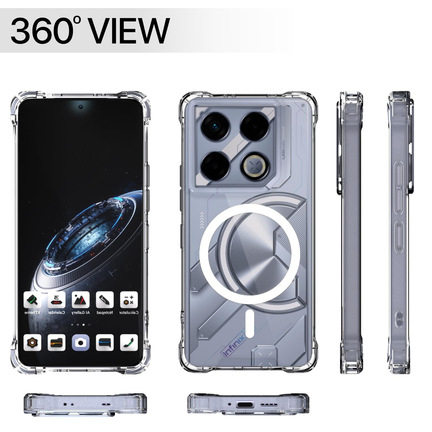 Infinix GT 20 Pro 5G MagSafe mobile back cover in transparent mag-safe by Pikkme – photo 7