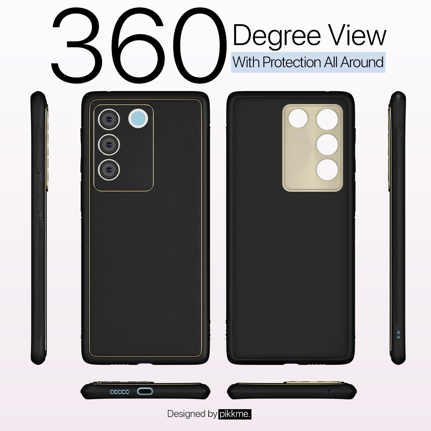 Pikkme Vivo V27/V27 Pro 5G Chrome black mobile back cover – photo 3