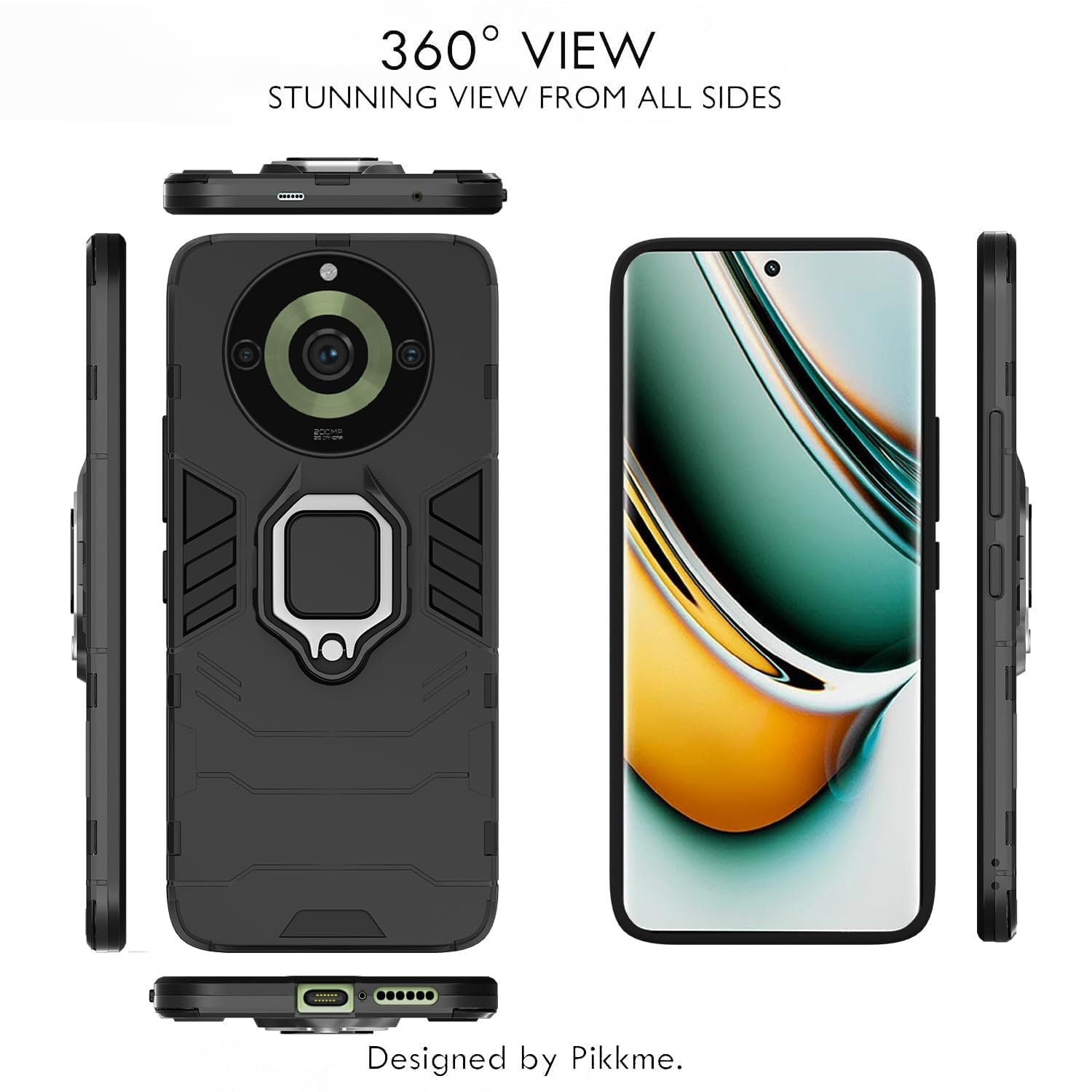 Black Tough Armor back cover for Realme 11 Pro/Pro Plus 5G – Pikkme – photo 3