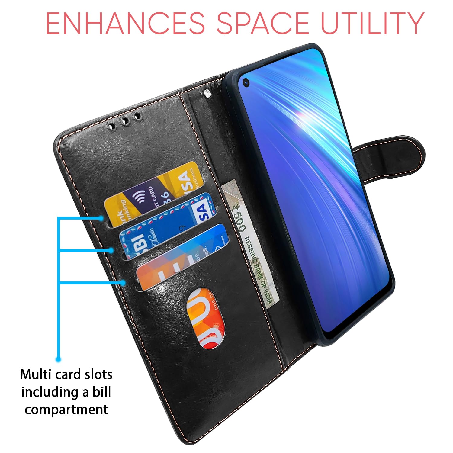 Pikkme black & brown flip case for Realme 6/6i – photo 3
