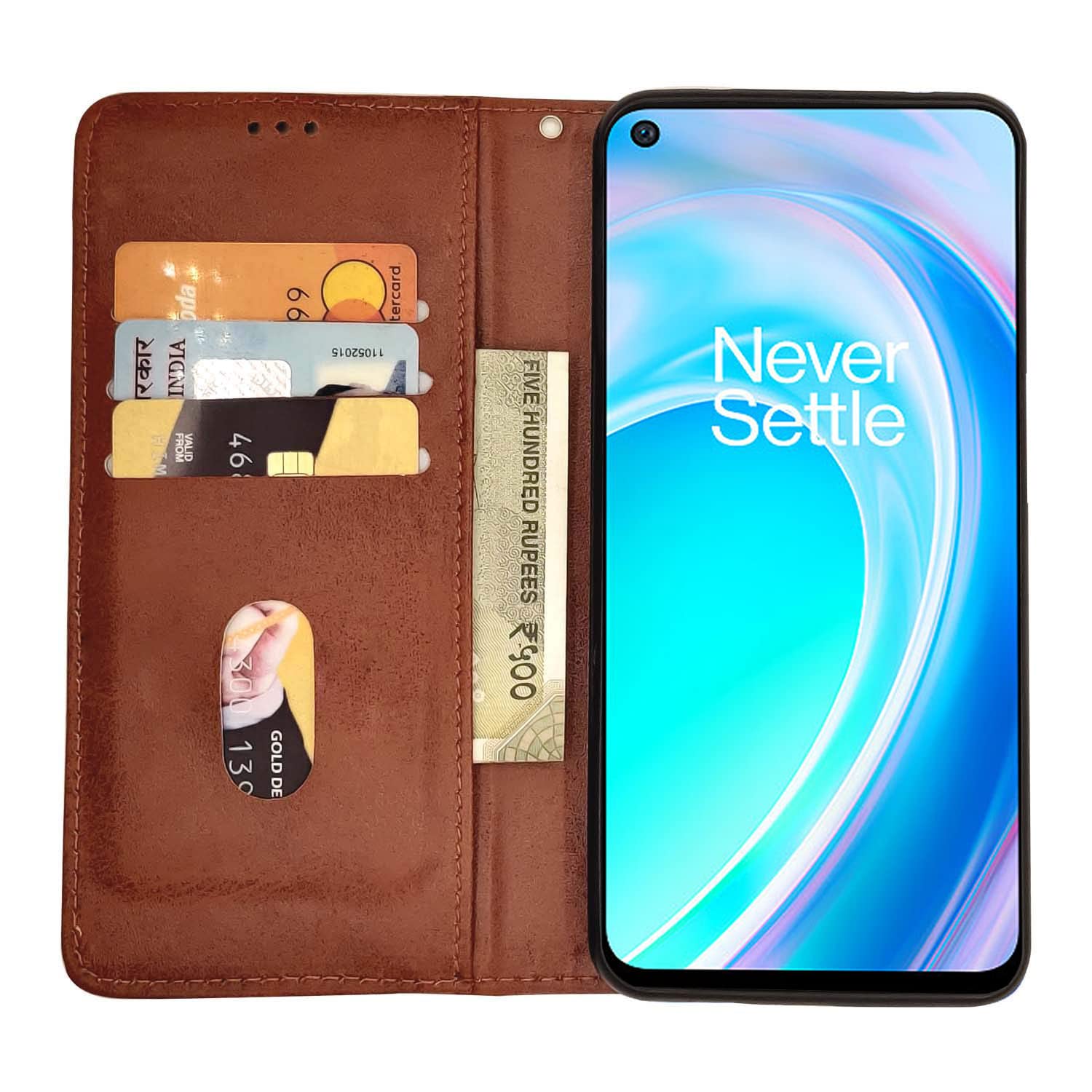 Pikkme OnePlus Nord CE 2 Lite 5G Magnetic Flip Cover (Brown)