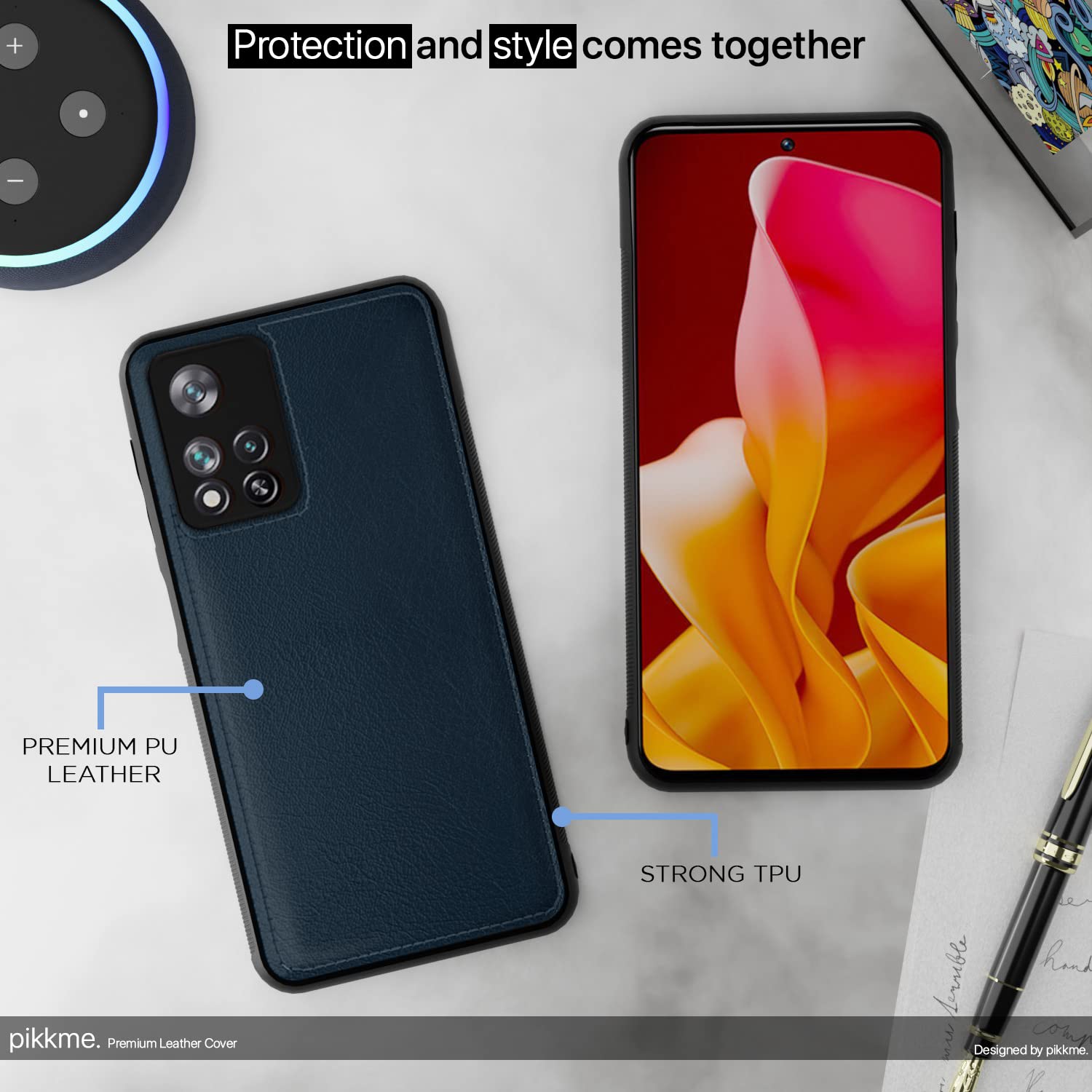Pikkme Mi 11i 5G  Leather Back Case | Blue
