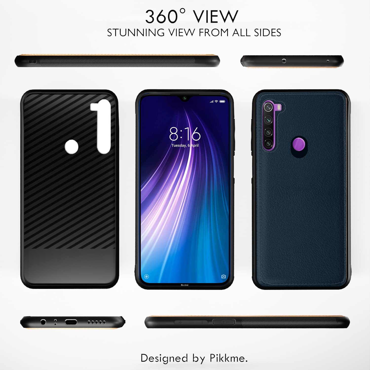 Pikkme Redmi Note 8 blue mobile back cover – photo 3