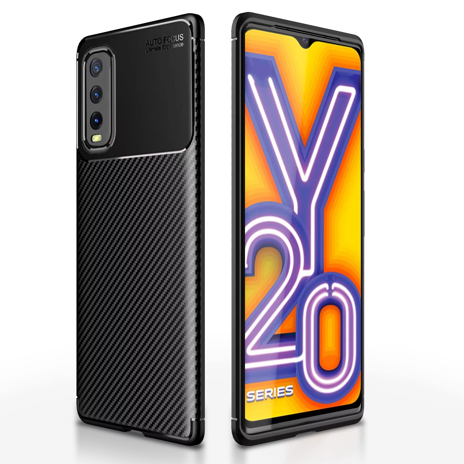 Vivo Y12s/Y20/Y20i/Y20G back cover in black by Pikkme