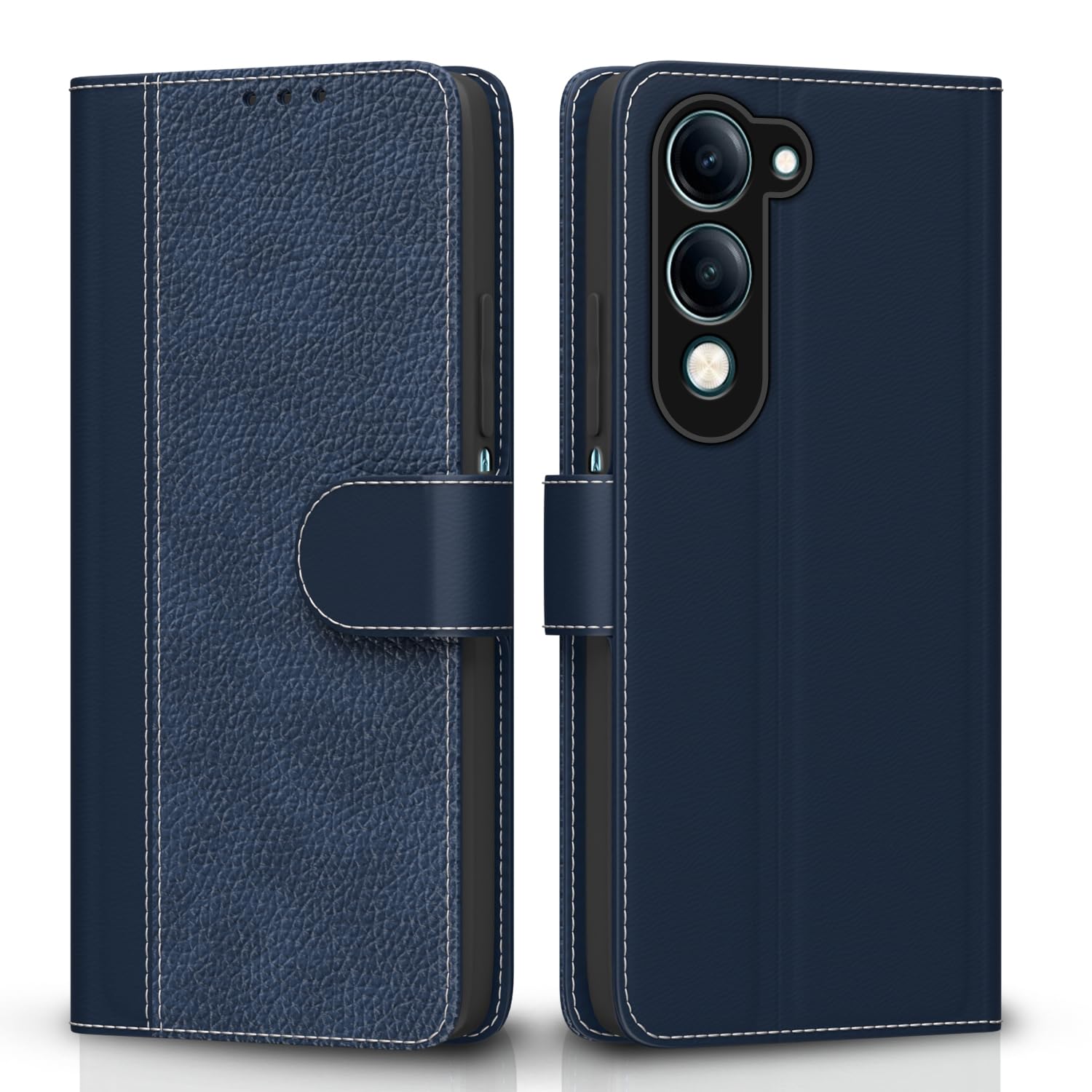 Pikkme Vivo Y19e / Y04 4G / Y29s 5G Contrast Flip Cover - Blue