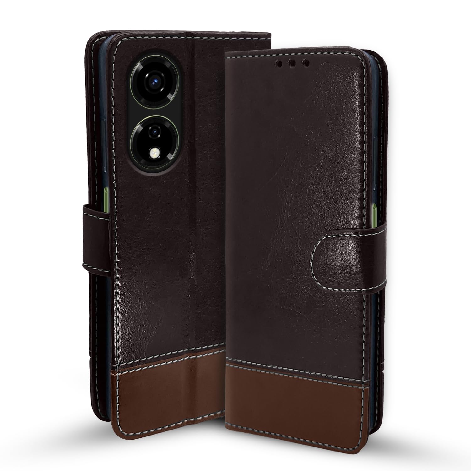 Pikkme Itel P55 5G Magnetic coffee & brown flip case