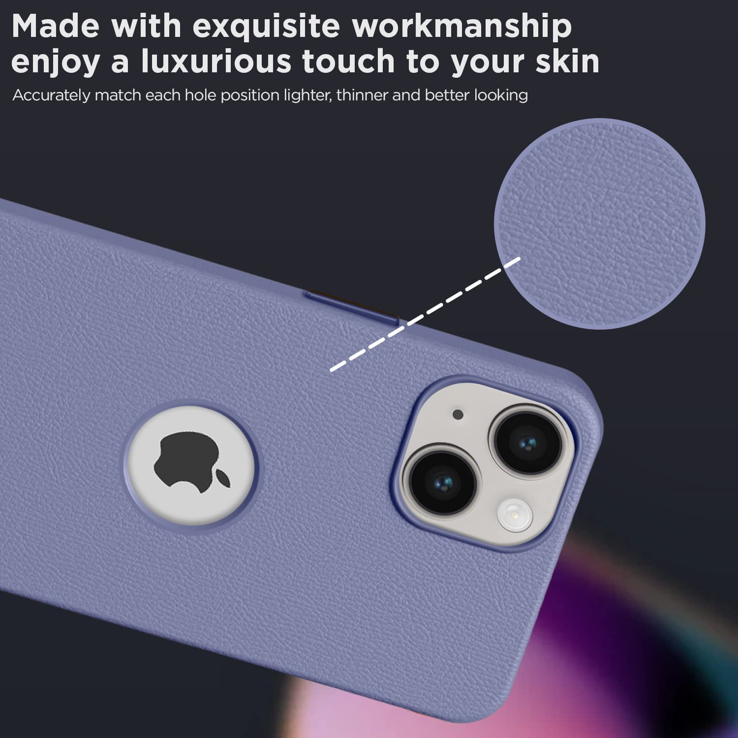 iPhone 14 Leather back cover in wisteria by Pikkme – photo 7