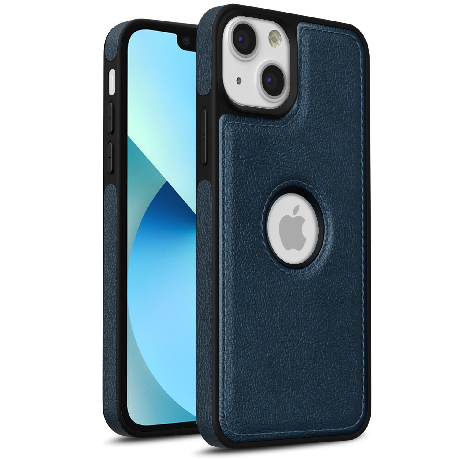 iPhone 13 LeatherBack Back Cover – Blue