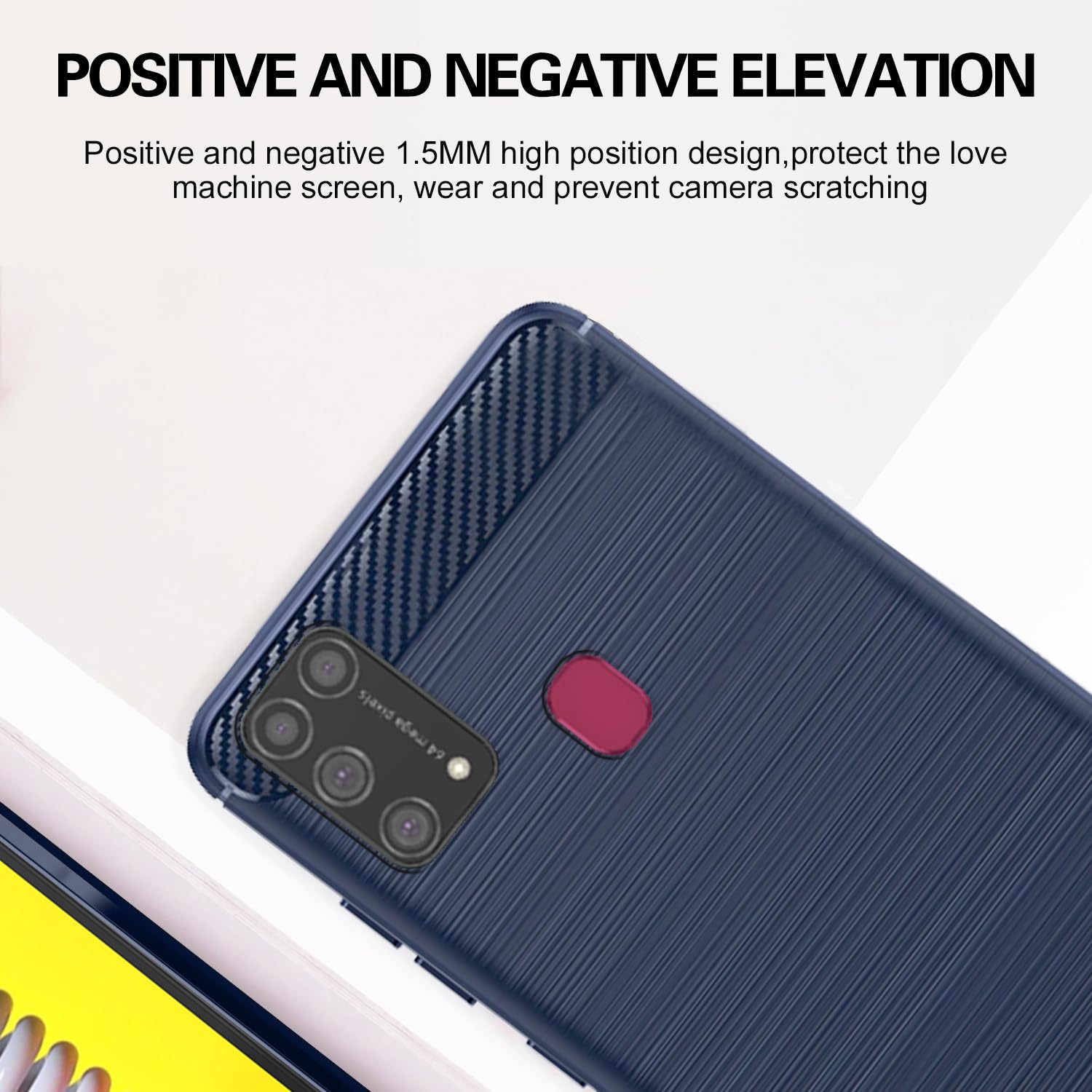 Pikkme Samsung Galaxy M31 / F41 / M31 Prime Hybrid Carbon Fiber Back Cover | Blue