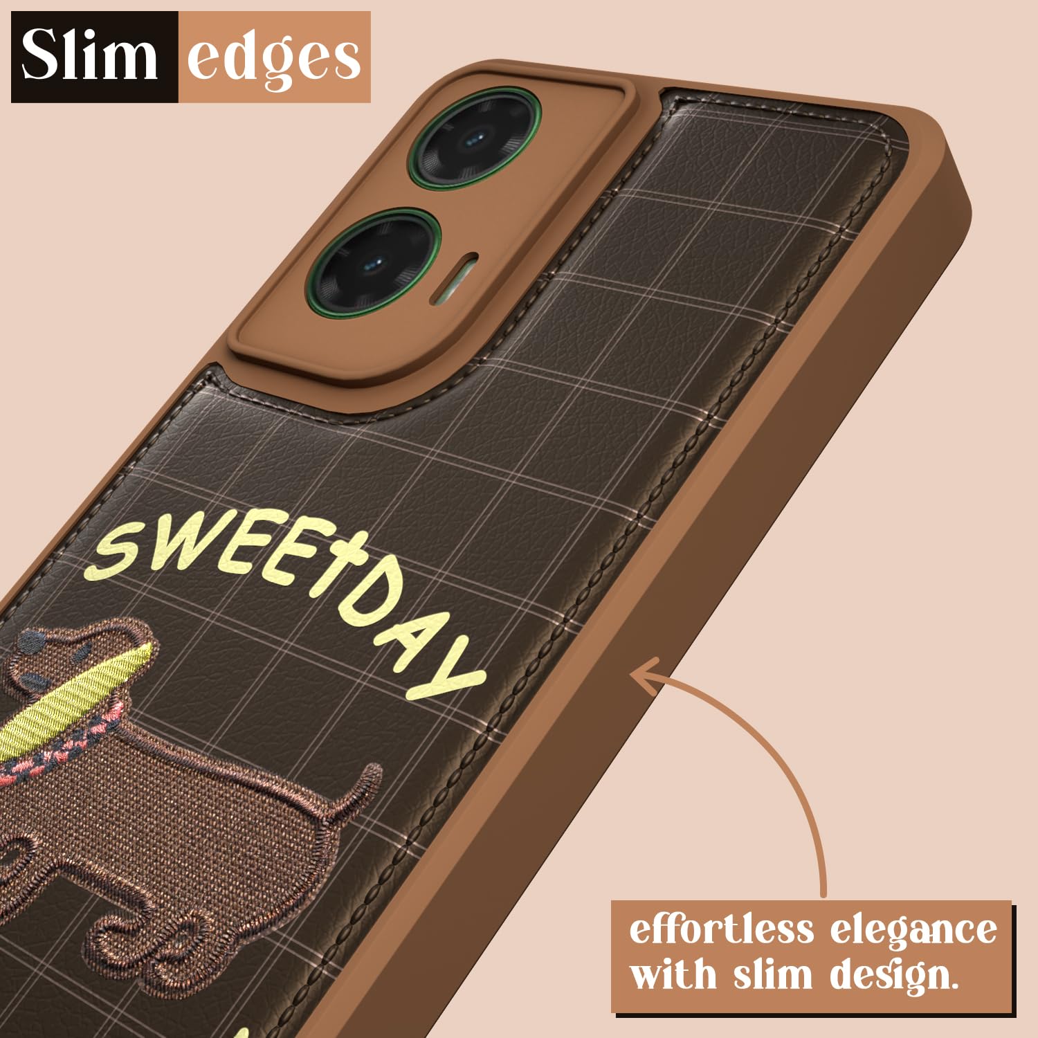 Pikkme Moto G35 Cute Girlish Dog Series Back Cover (Design1)