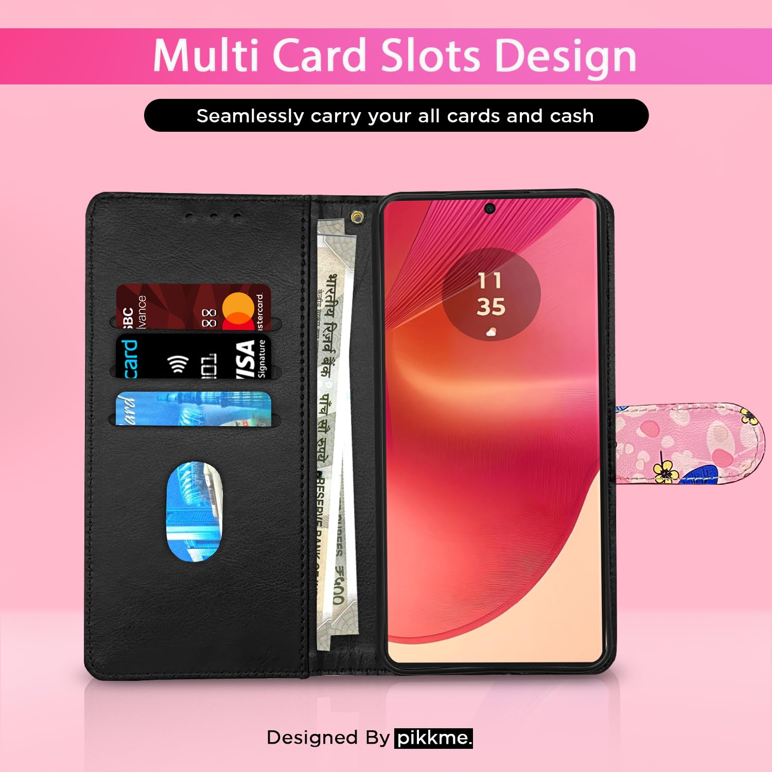 Pikkme pink flip cover for Moto Edge 50 Fusion 5G – photo 2