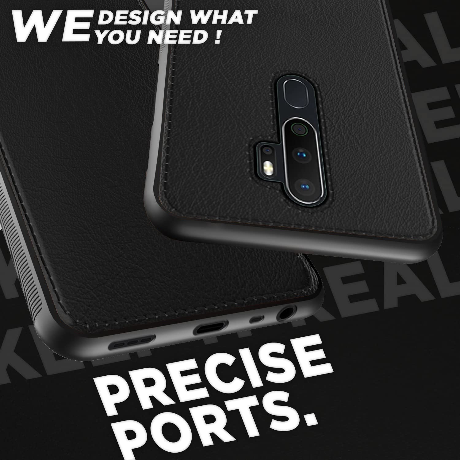 Pikkme Oppo A5 2020 / A9 2020 Leather Back Case | Black