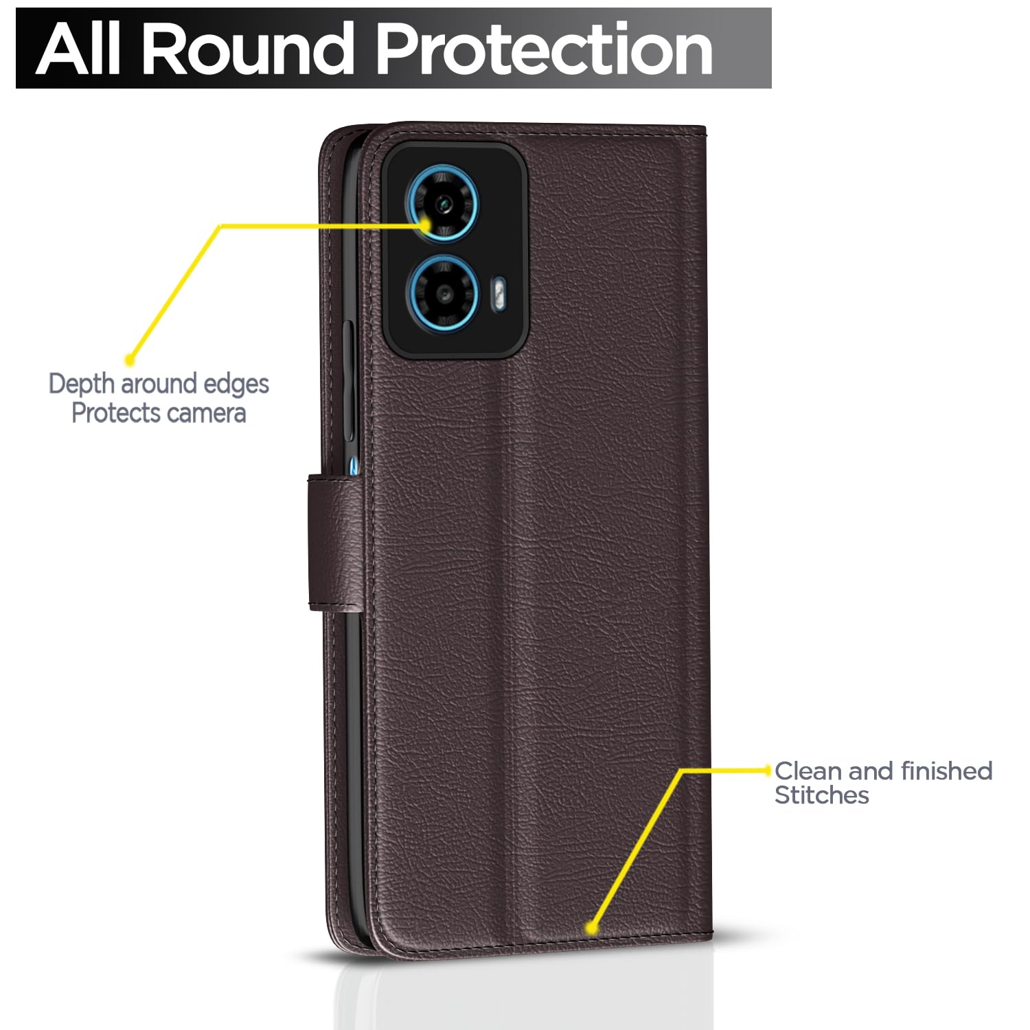 Pikkme coffee Wallet mobile flip cover for Moto G34/G45 5G – photo 4
