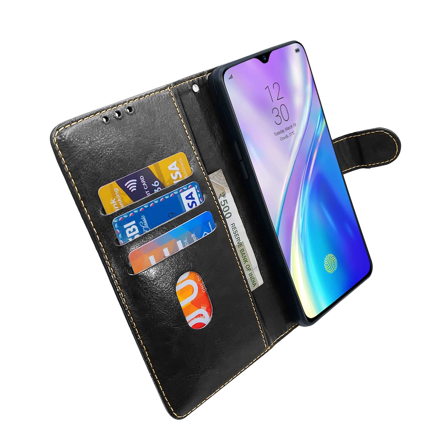 Black & brown Magnetic flip cover for Realme XT/X2 – Pikkme – photo 4