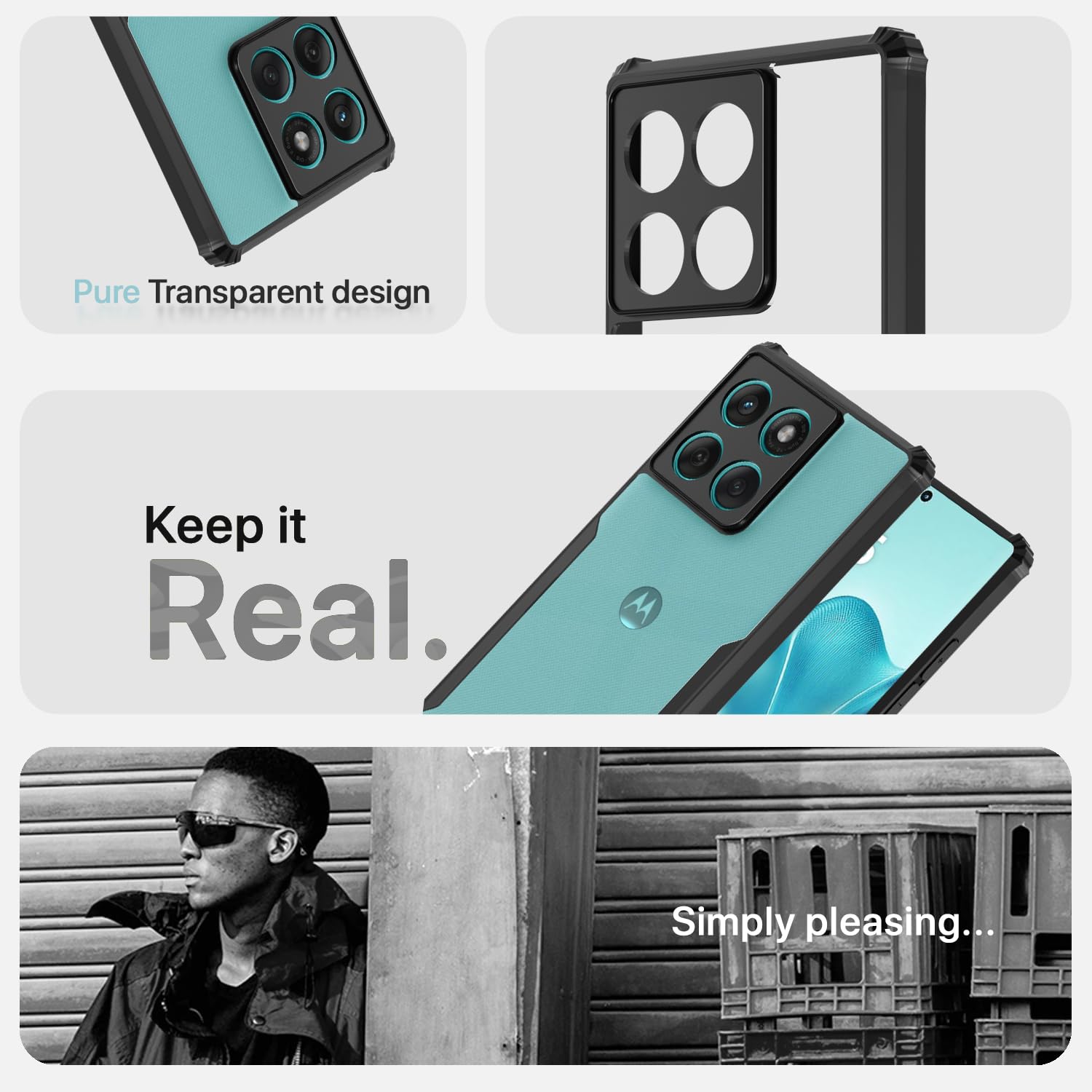 Black Hybrid mobile back cover for Moto Moto Edge 60/Edge 60 Fusion 5G – Pikkme – photo 4