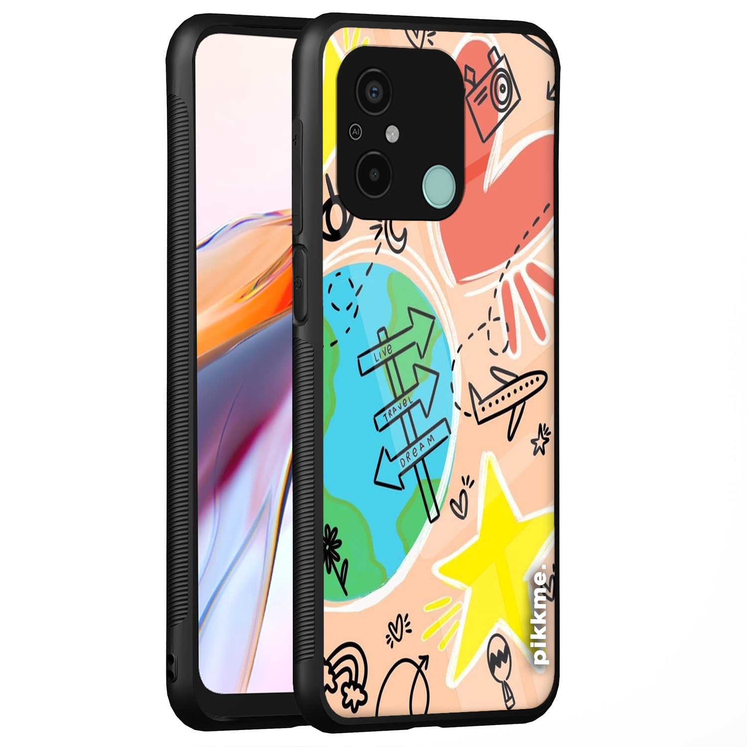 Pikkme Hybrid mobile back cover for Redmi 12C/Poco C55