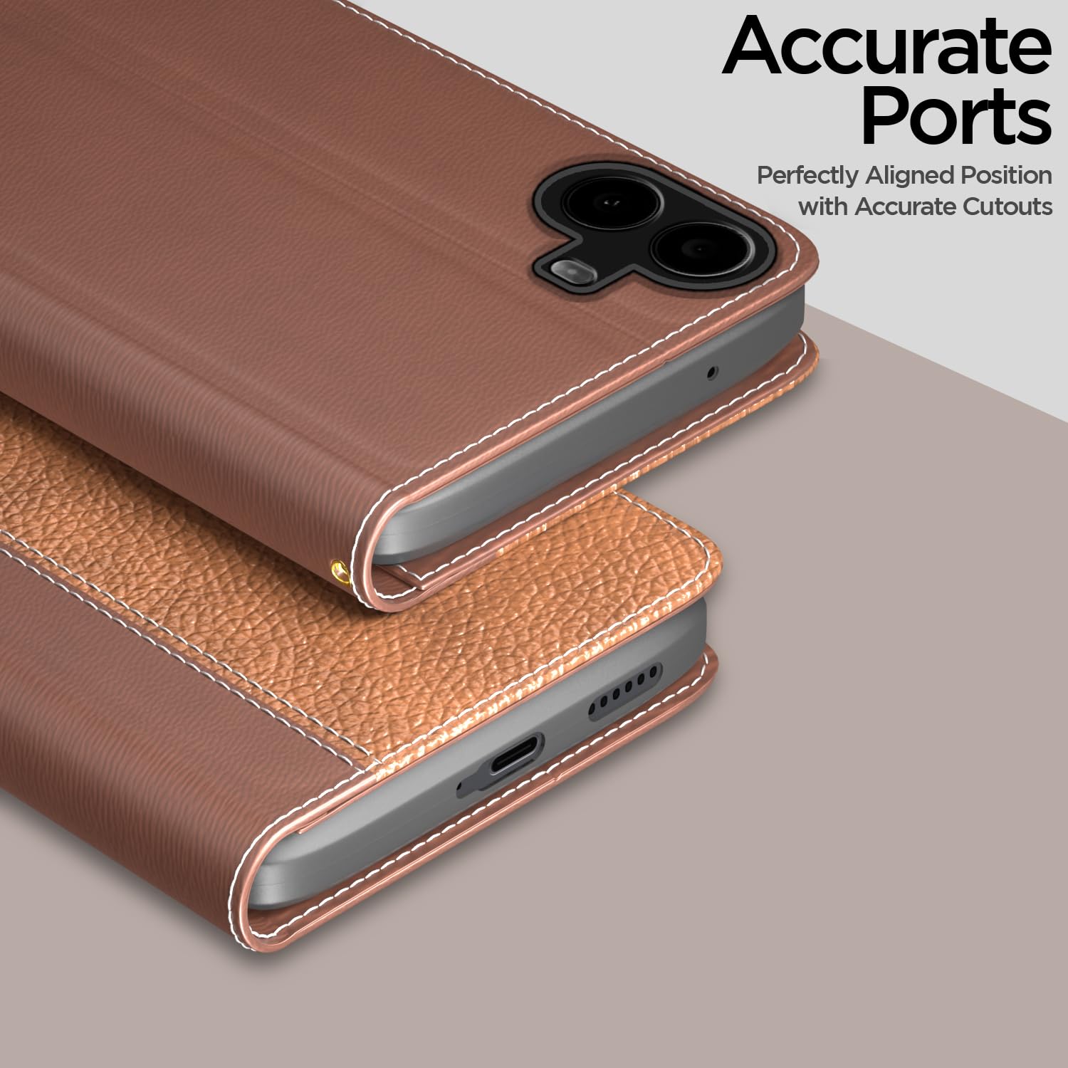 Pikkme tan flip cover for CMF Phone 1 – photo 2