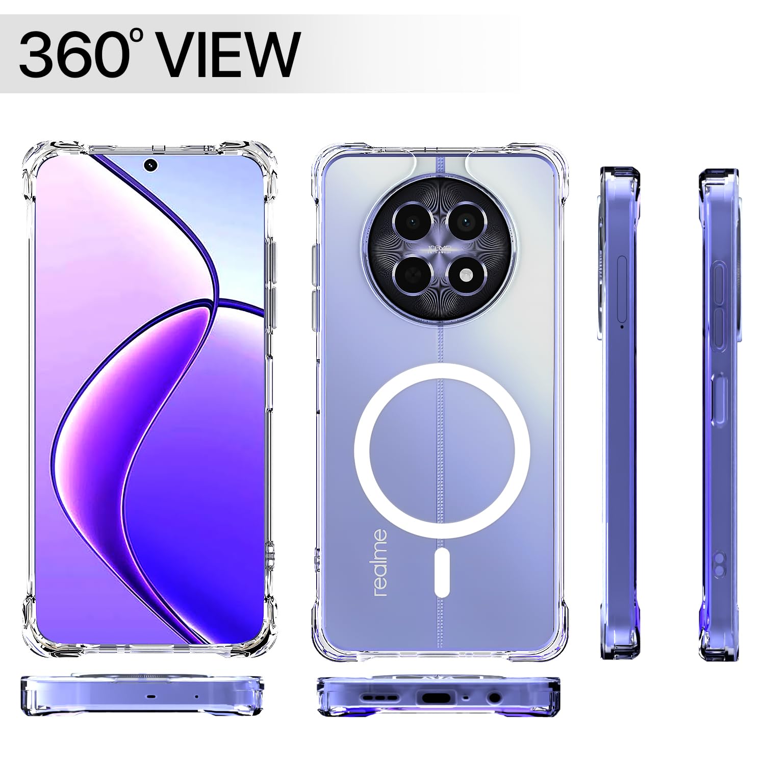 Pikkme transparent mag-safe MagSafe mobile back cover for Realme Narzo 70x 5G/N65/13/12/12X 5G/C65 – photo 7