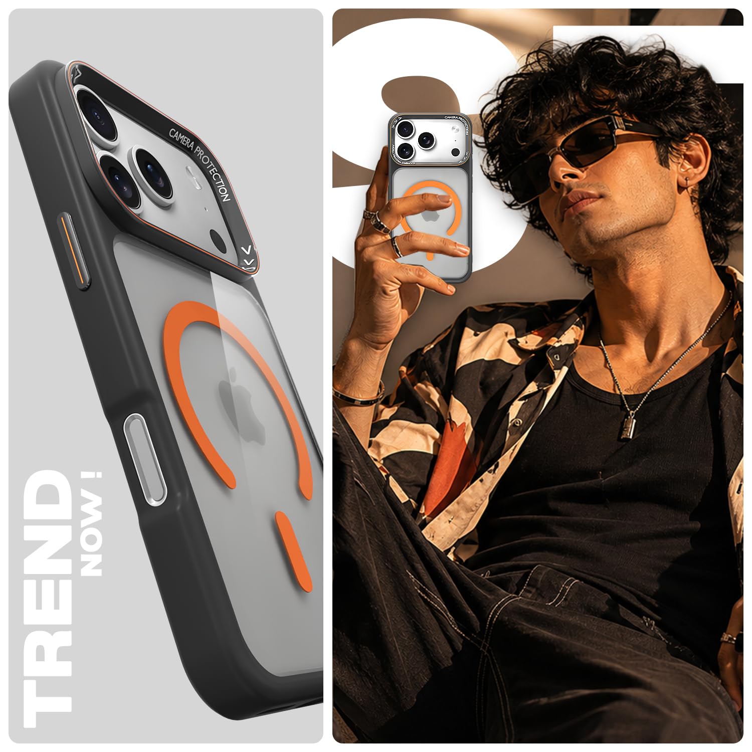 Pikkme black & orange mag-safe phone cover for iPhone 17 Pro Max – photo 7