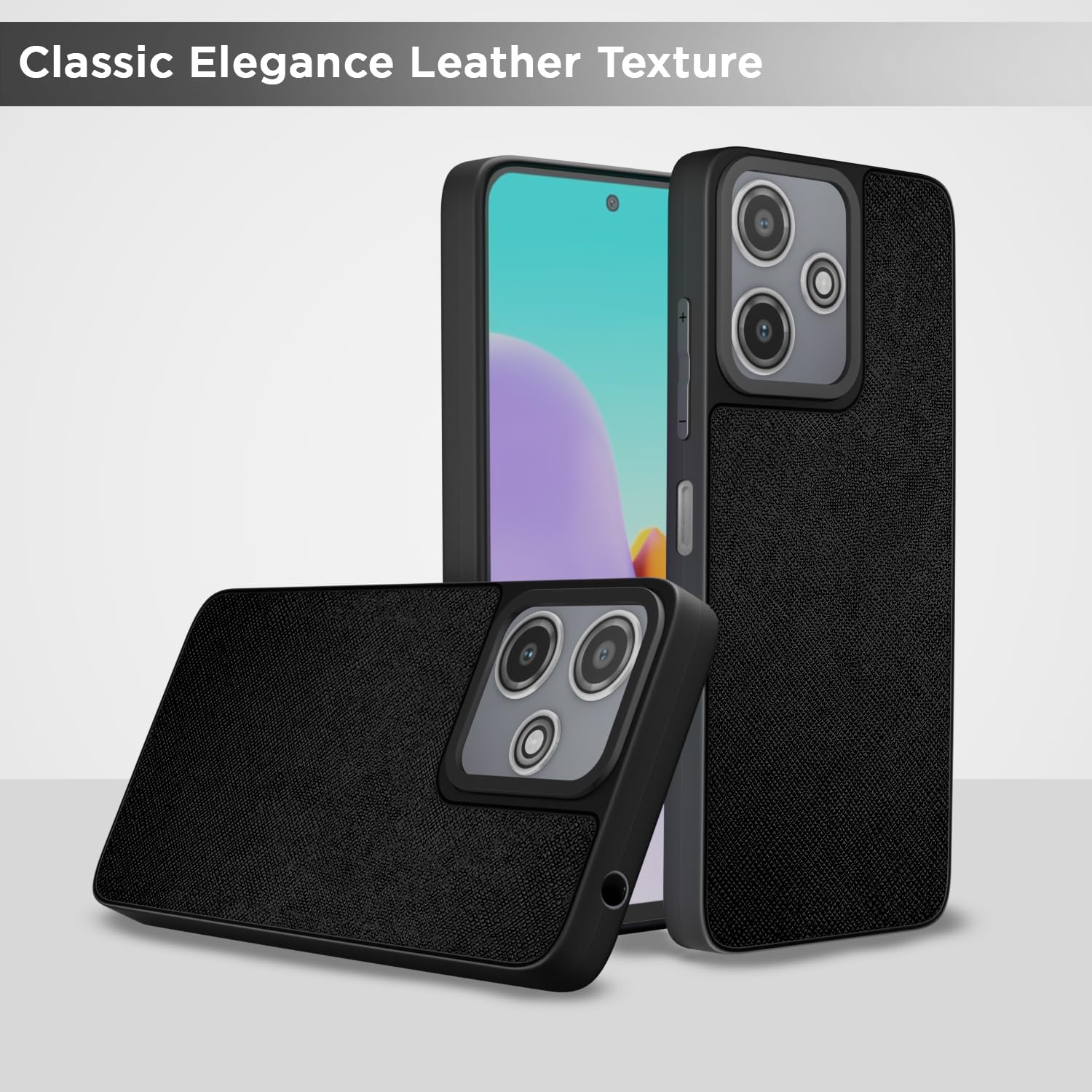 Pikkme Redmi 12 5G / 4G / Poco M6 Pro 5G Indian Leather Back Cover (Black)
