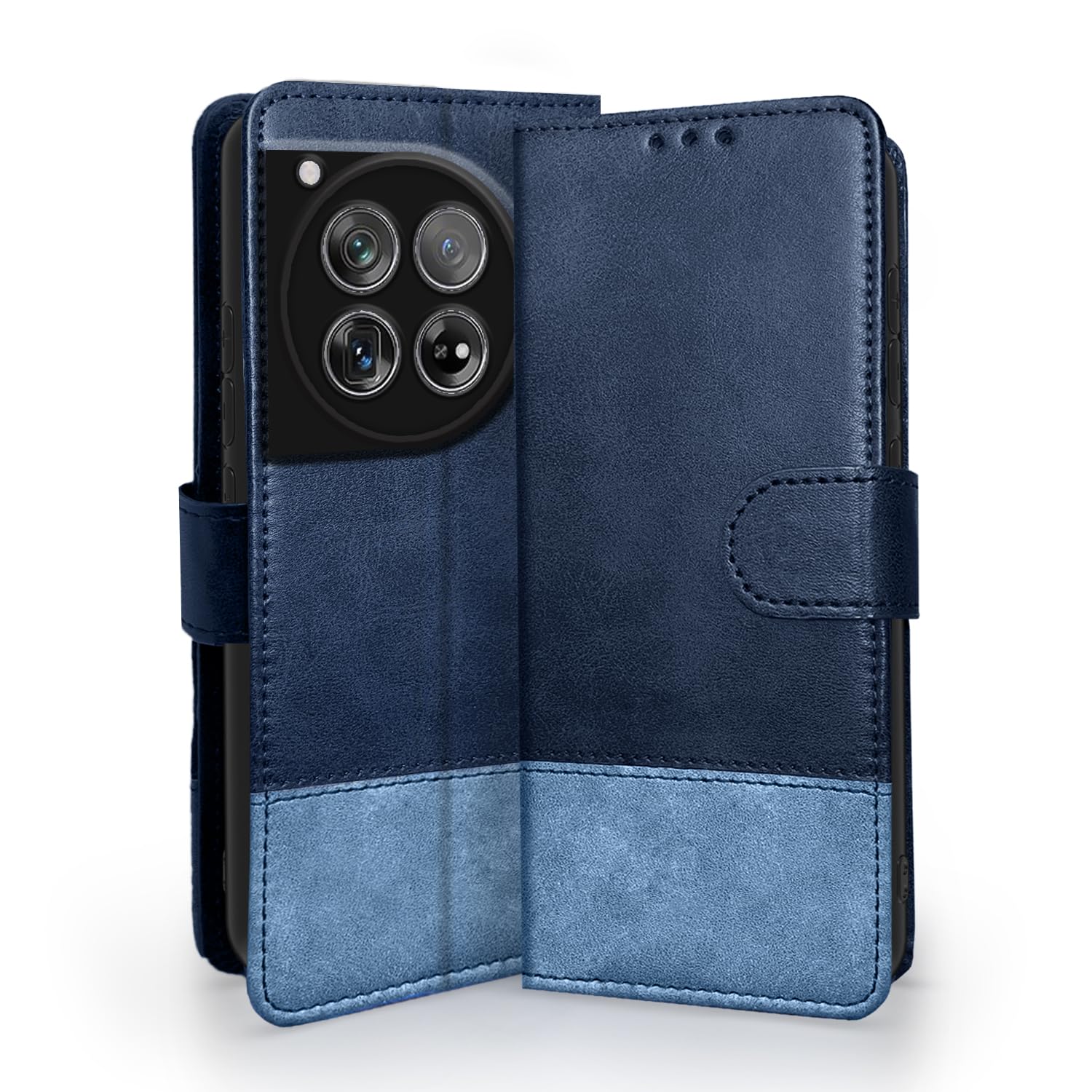 Pikkme navy & light blue flip cover for OnePlus 12 5G