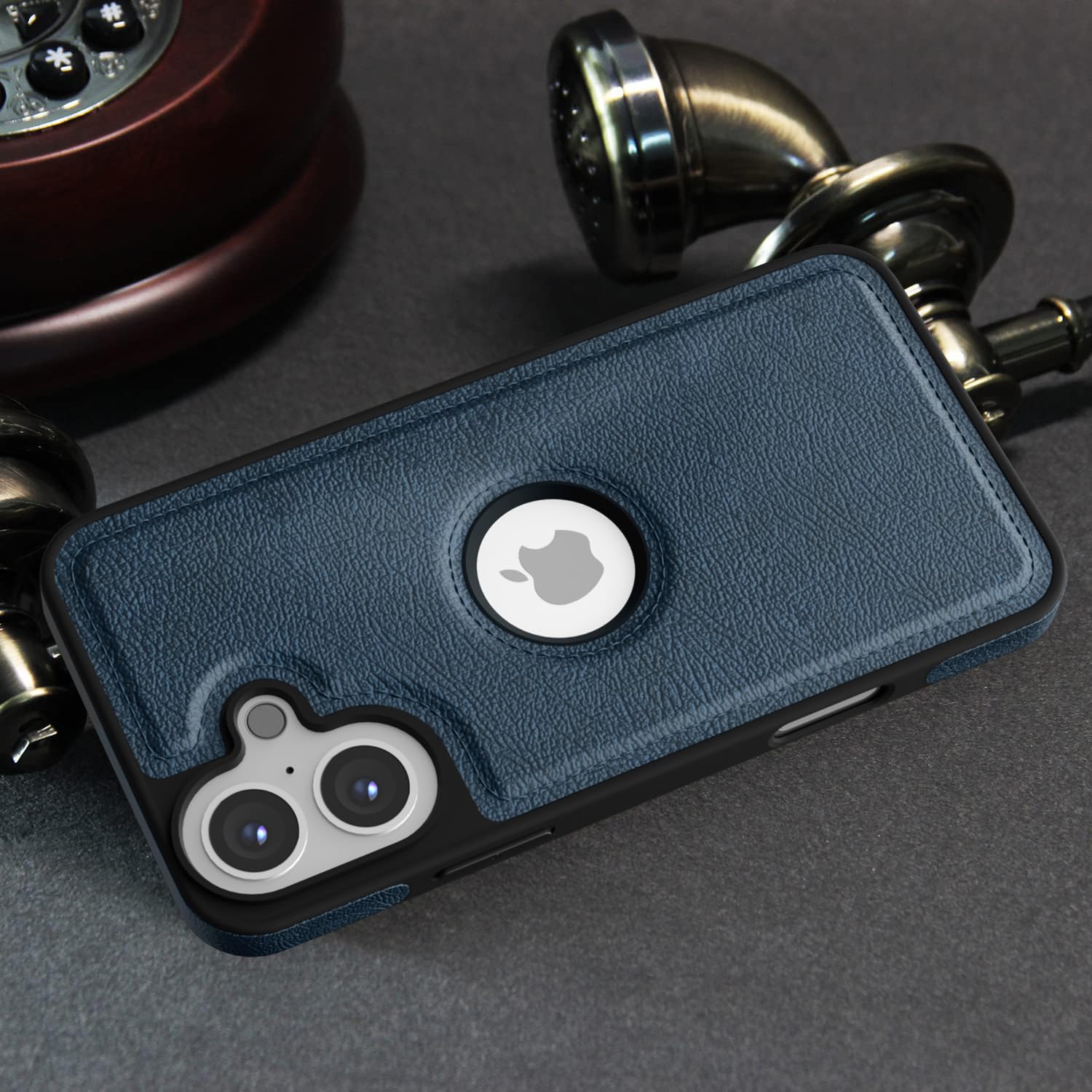 Pikkme iPhone 16 Plus Leather Back Case | Blue