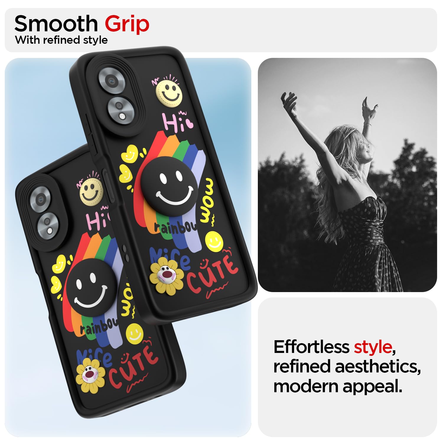 Oppo A38/A18 4G Soft Silicone mobile cover in black by Pikkme – photo 2