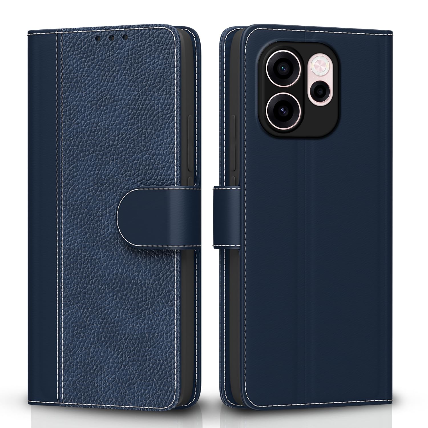 Oppo Reno 15C 5G wallet flip cover in blue by Pikkme