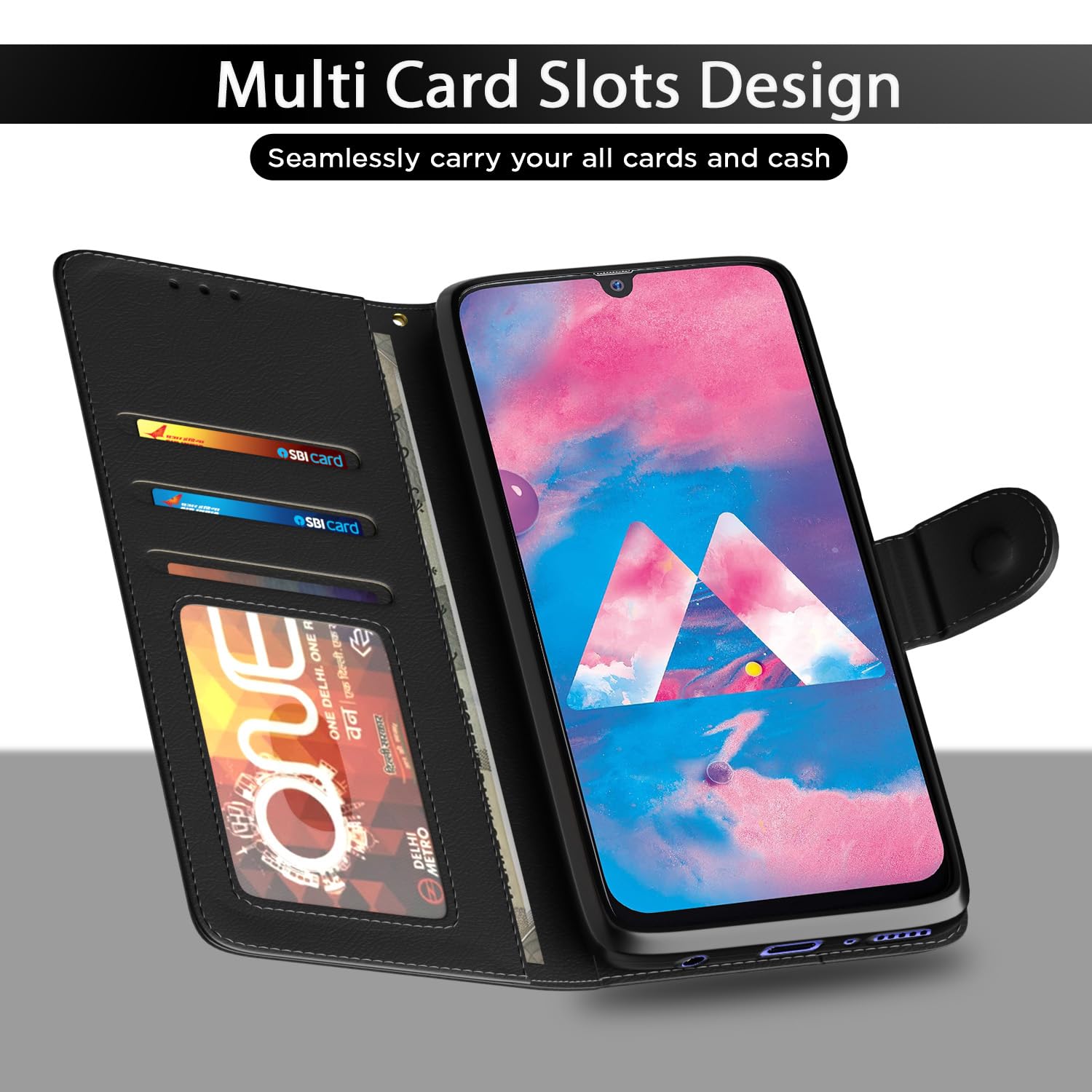 Samsung M30 flip case in black by Pikkme – photo 5