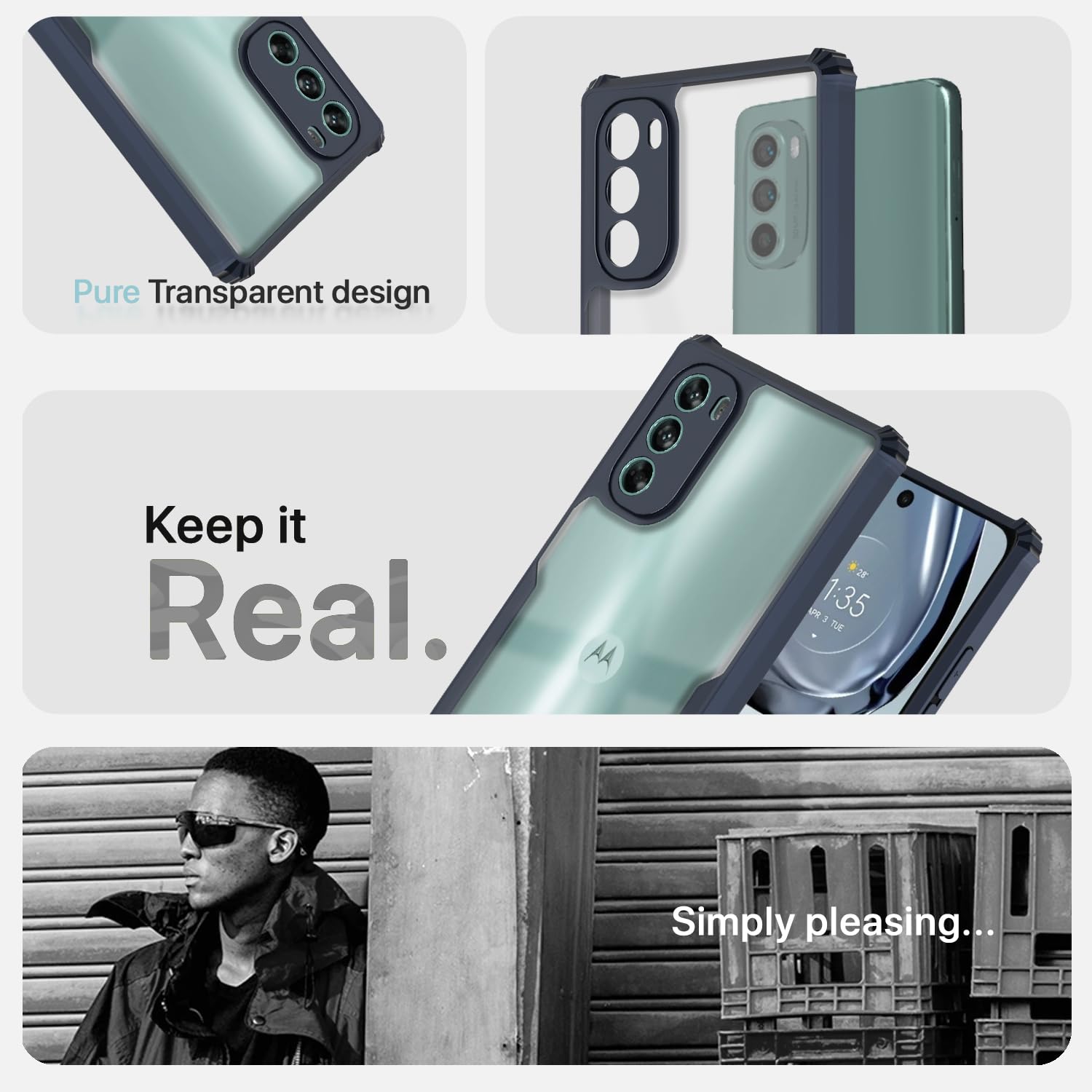 Pikkme Moto G62 5G blue back cover – photo 4
