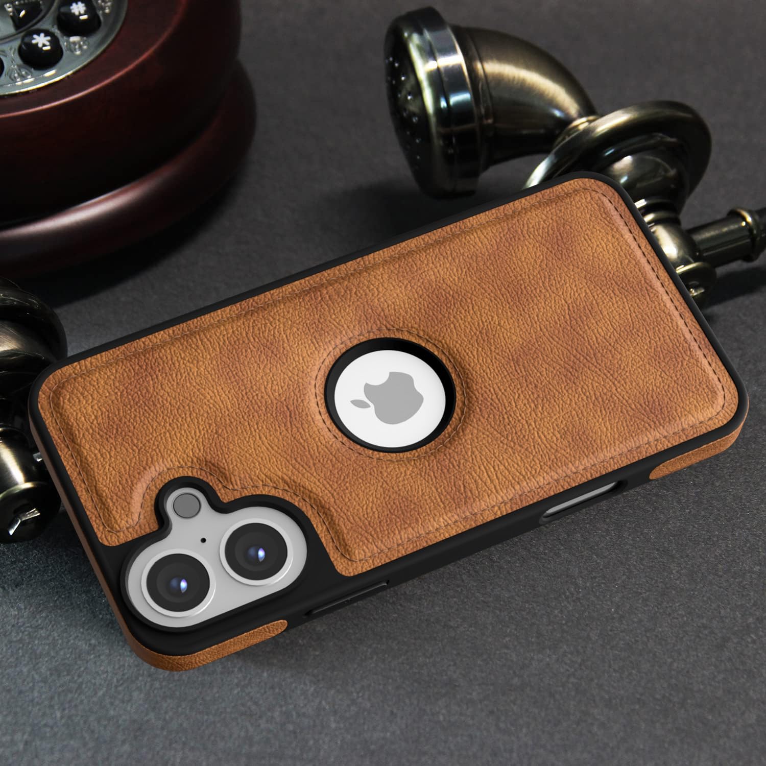 Pikkme iPhone 16 Flexible Pu Leather Back Cover (Brown)
