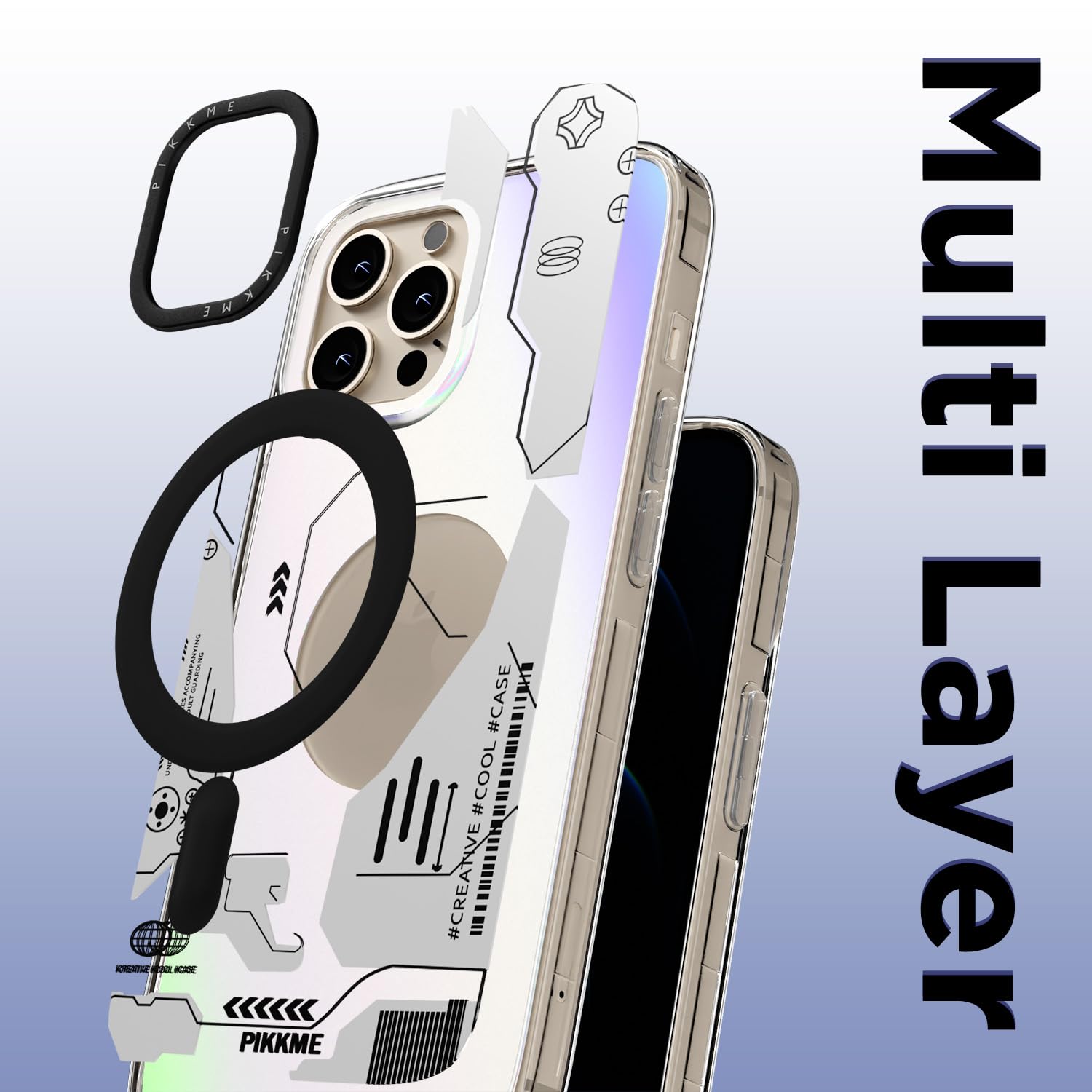 Pikkme iPhone 12 Pro Max Printmagsafe Back Cover (White)