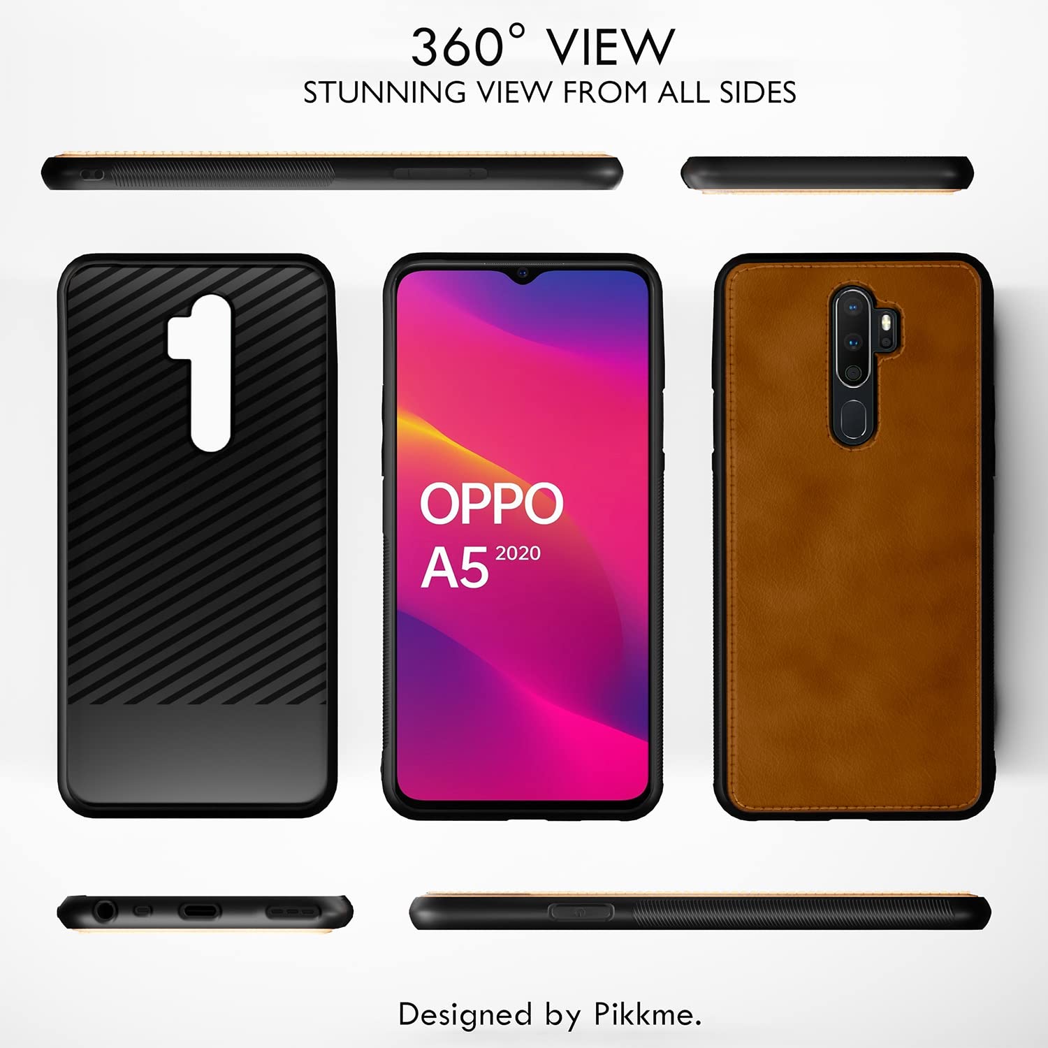 Oppo A5 2020/A9 2020 Leather mobile back cover in brown by Pikkme – photo 3
