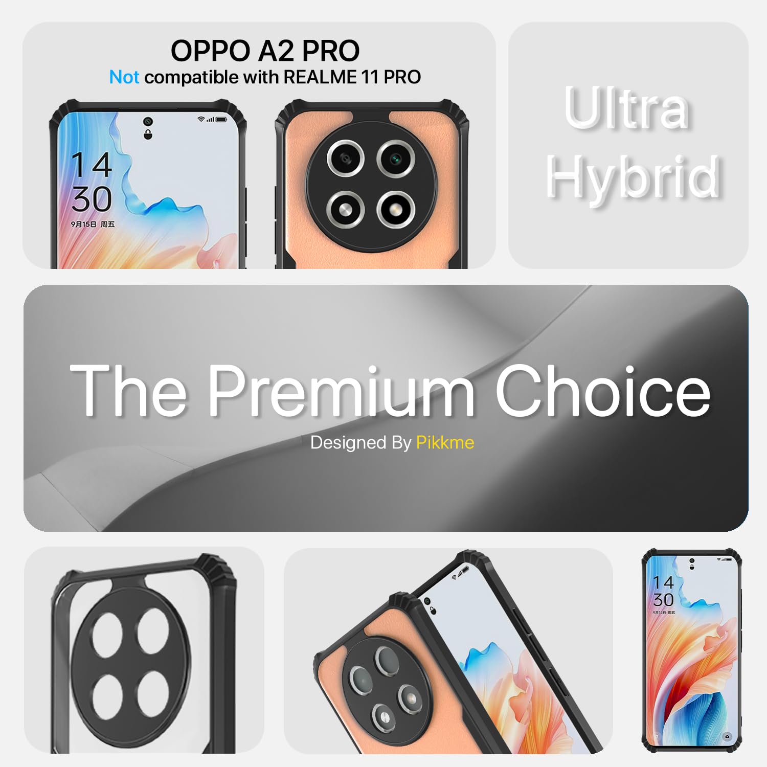 Oppo A2 Pro 5G Clear mobile back cover in black by Pikkme – photo 4