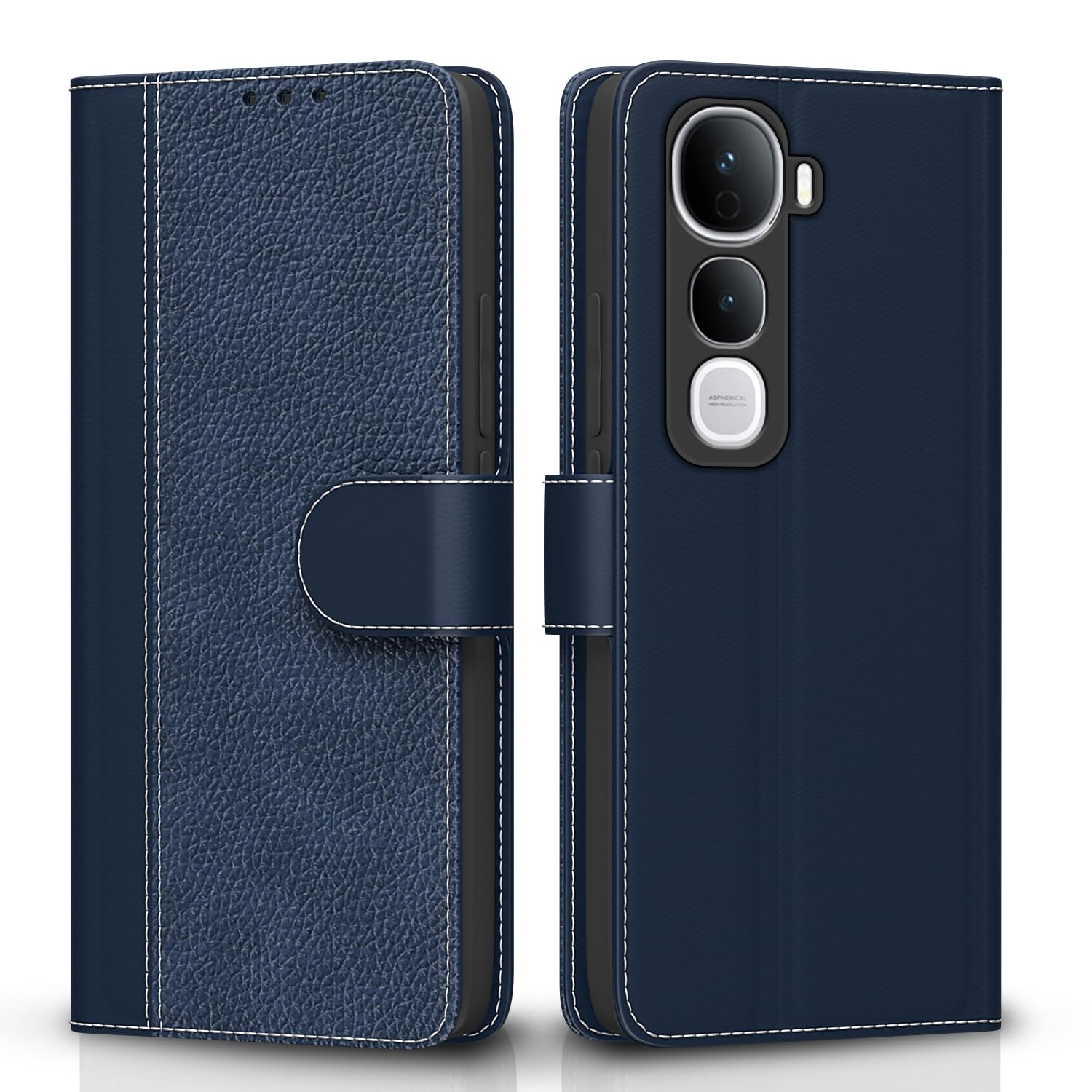 Pikkme Vivo Y400 Pro 5G Contrast Flip Cover (Blue)