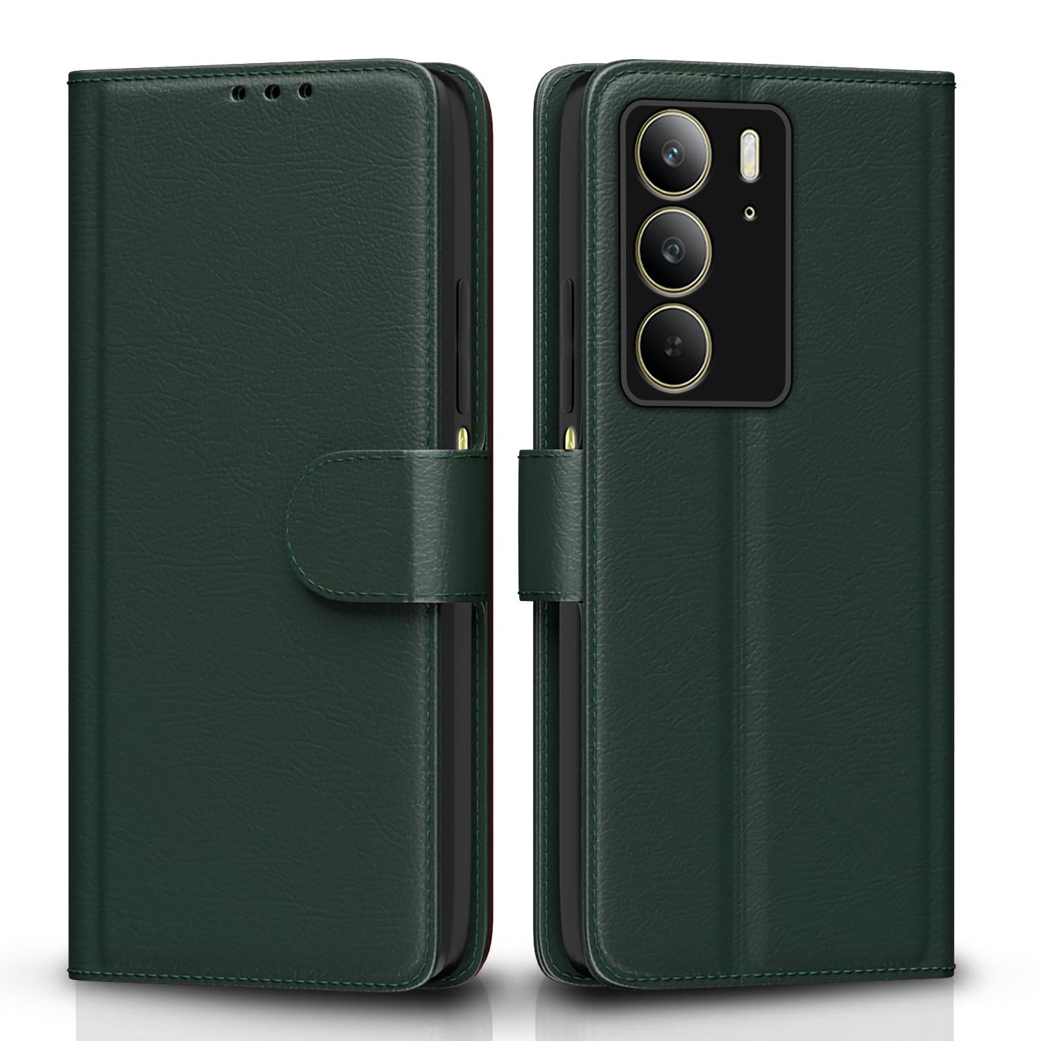 Realme C75 Wallet mobile flip cover in green by Pikkme