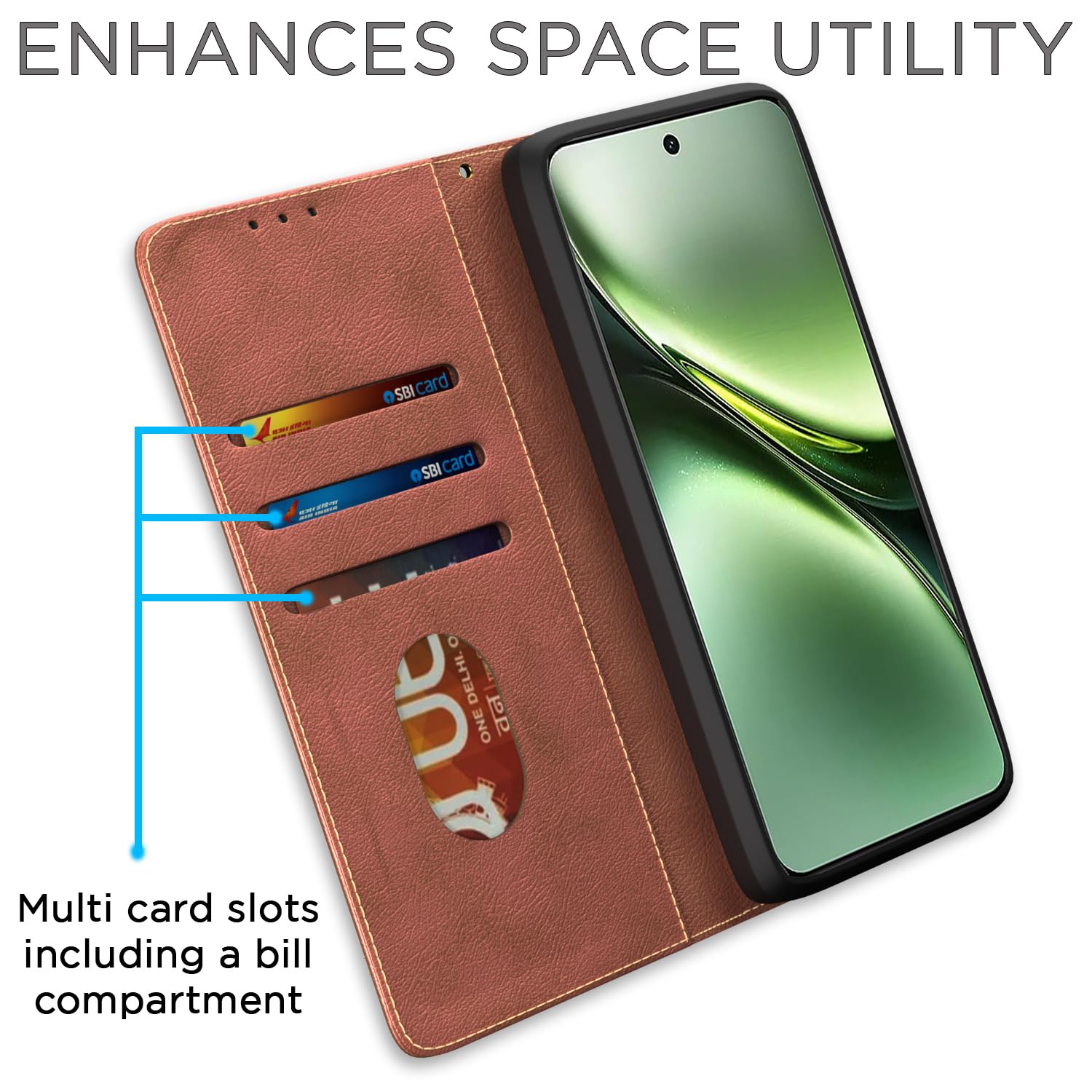 Vivo X200 5G Magnetic flip cover in brown by Pikkme – photo 3